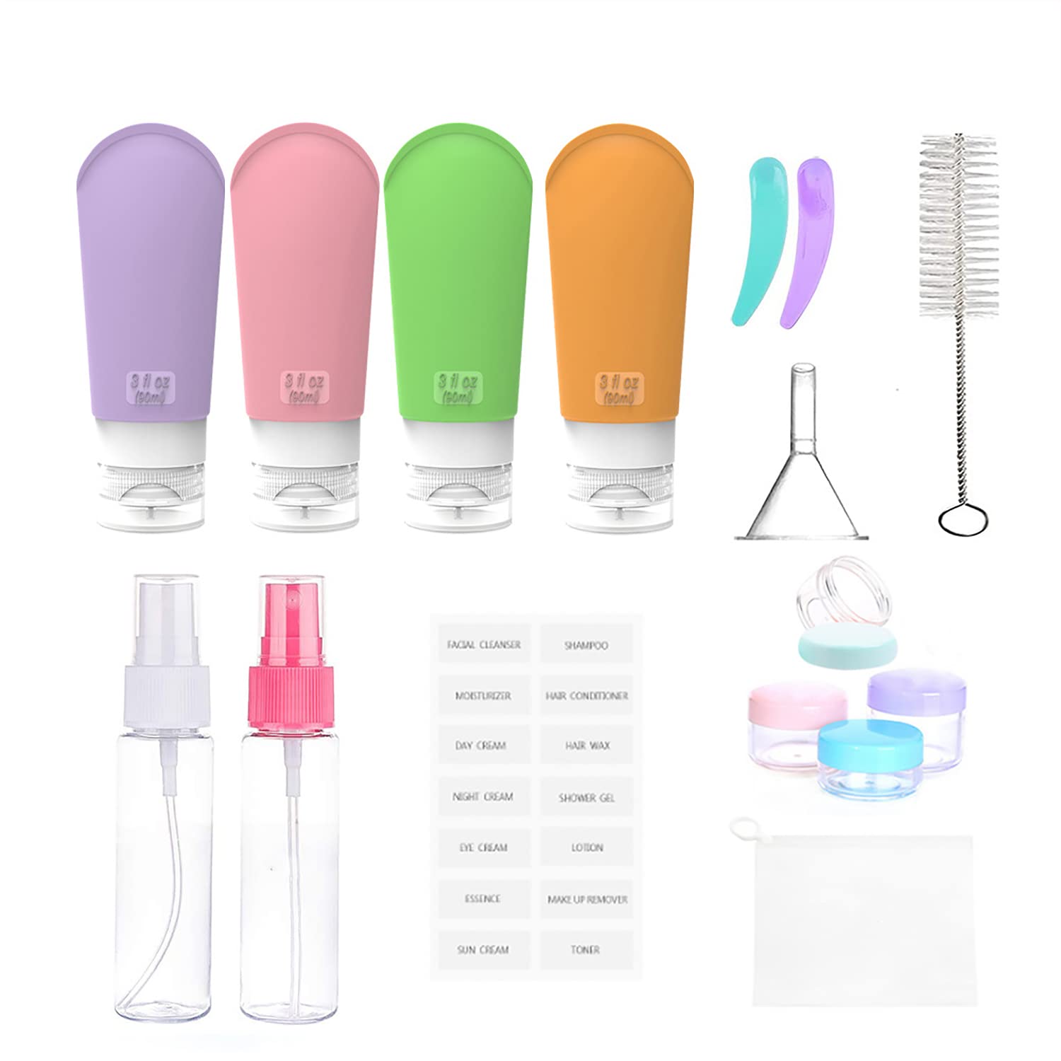 Magic Park16pcs Travel Toiletry Bottles Travel Bottles for Toiletries Travel Size Bottles Silicone Travel Containers Travel Container for Toiletries Shampoo Conditioner Bottles for Travel