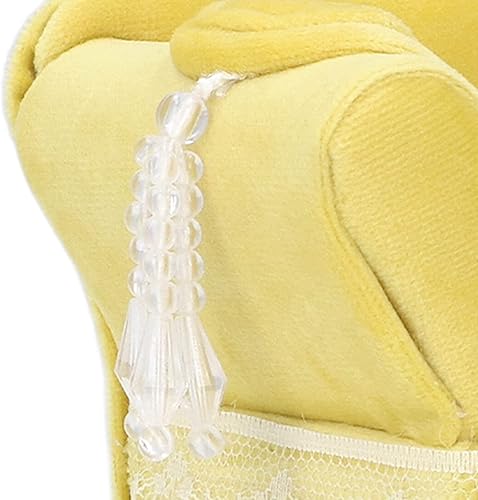 Miniatura 9 de Rosvola Caja de joyería para sofá y silla, collares de cartón simples para guardar el sofá de la casa de muñecas, color amarillo crema para regalo