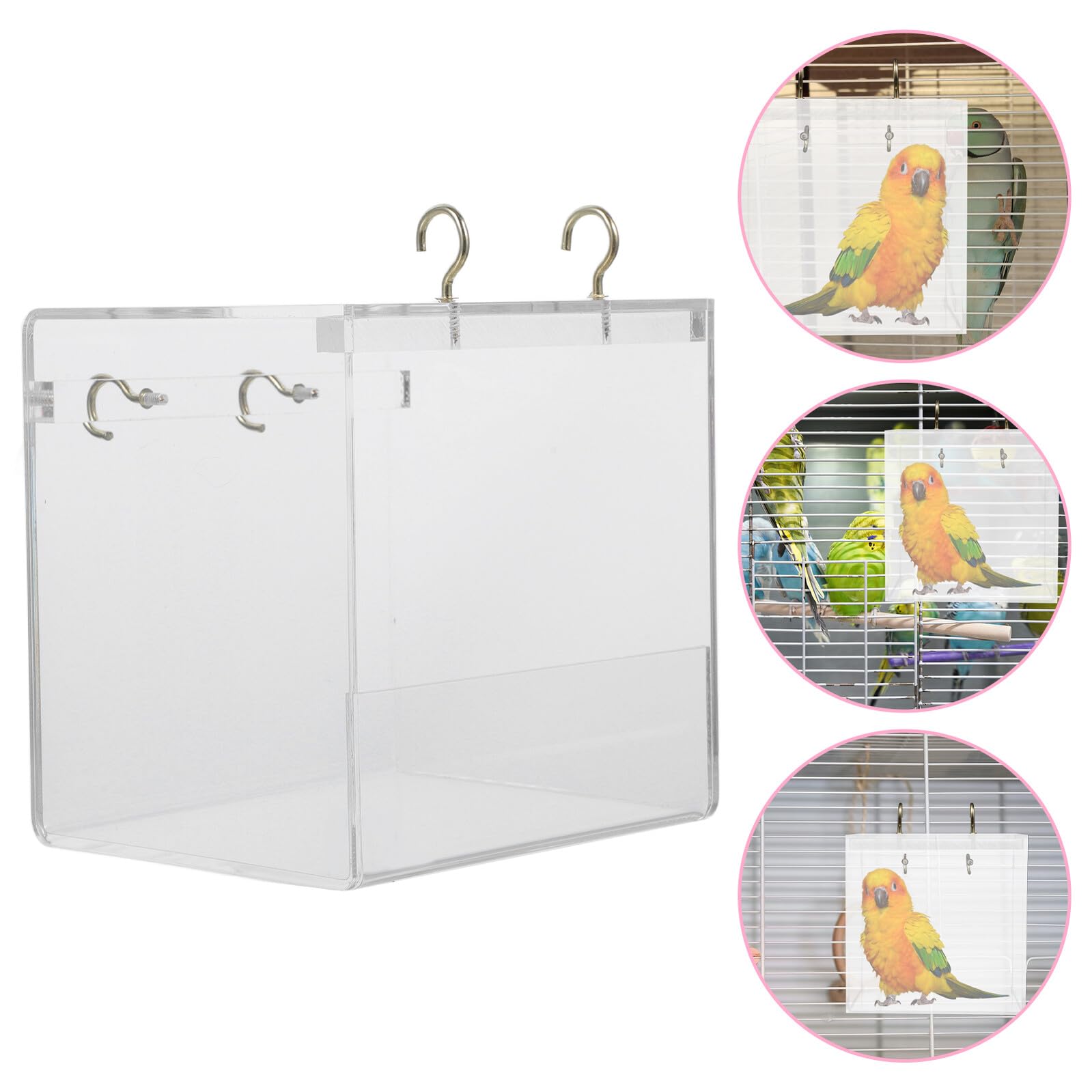Vogelbad Acryl Klein zum Aufhängen Vogeltränke für Käfig Parrot Wellensittich Badebox Stresslösend und Leicht zu Reinigen Geeignet für Kanarienvögel und Kleine Vögel