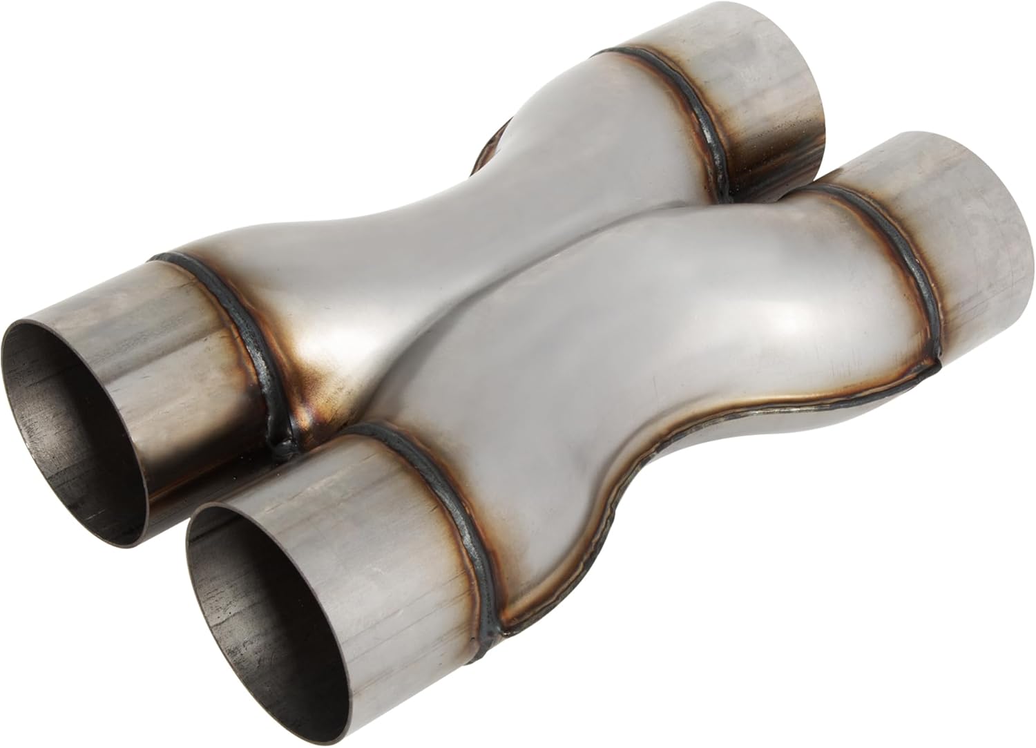 3" ID Exhaust X Pipe, Stainless Steel Universal Diesel X-Pipe, Universal 3" Dual to 3" Dual Exhaust Connector, 12"/305mm Overall Length Crossover X-Shape Exhaust Pipe