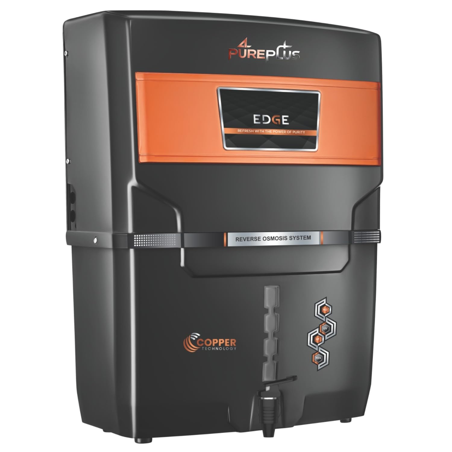 Pureplus Mineral RO+UV+UF 12 Liter RO + UV + TDS ADJUSTER Water Purifier With Copper Charge Technology Black & Copper Best For Home and Office (Made In India)-image-33