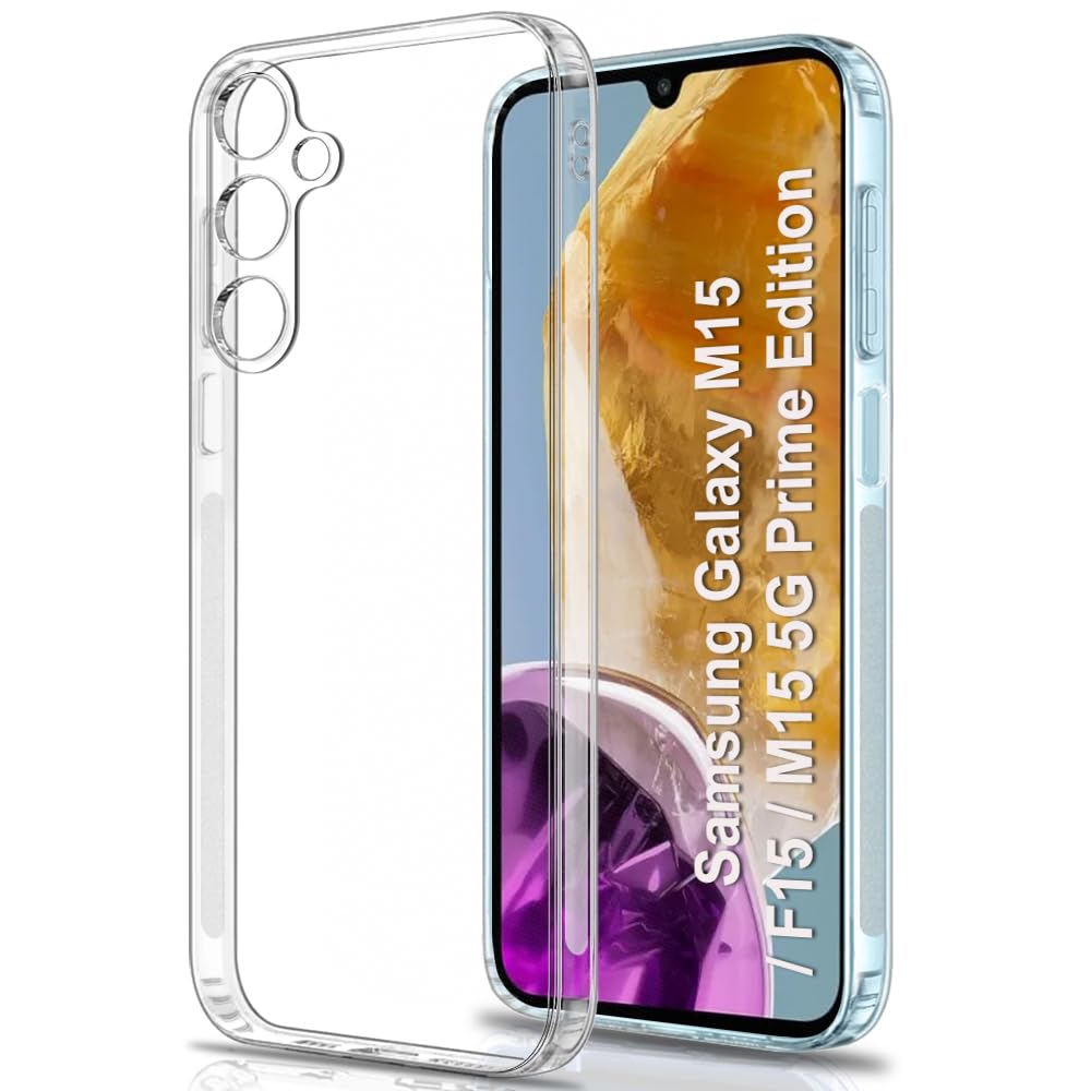 TheGiftKart Back Cover Soft Case for Samsung Galaxy M15 / F15 / M15 5G Prime Edition | Best Camera Protection | Inbuilt Dust Plugs & Anti-Slip Grip | Ultra Clear Back Cover (Silicone, Transparent) (B0CZRNPPWF) Amazon Price History, Amazon Price Tracker