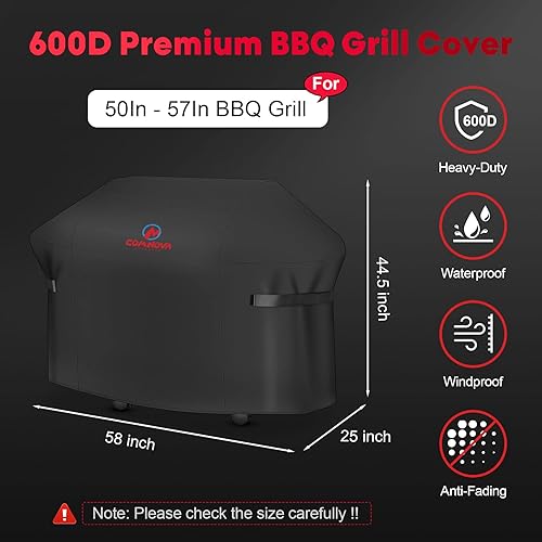 Miniatura 27 de Cubierta de parrilla de gas para barbacoa, 48 pulgadas para Weber Spirit 2, impermeable, resistente a la intemperie, resistente a los rayos UV y a