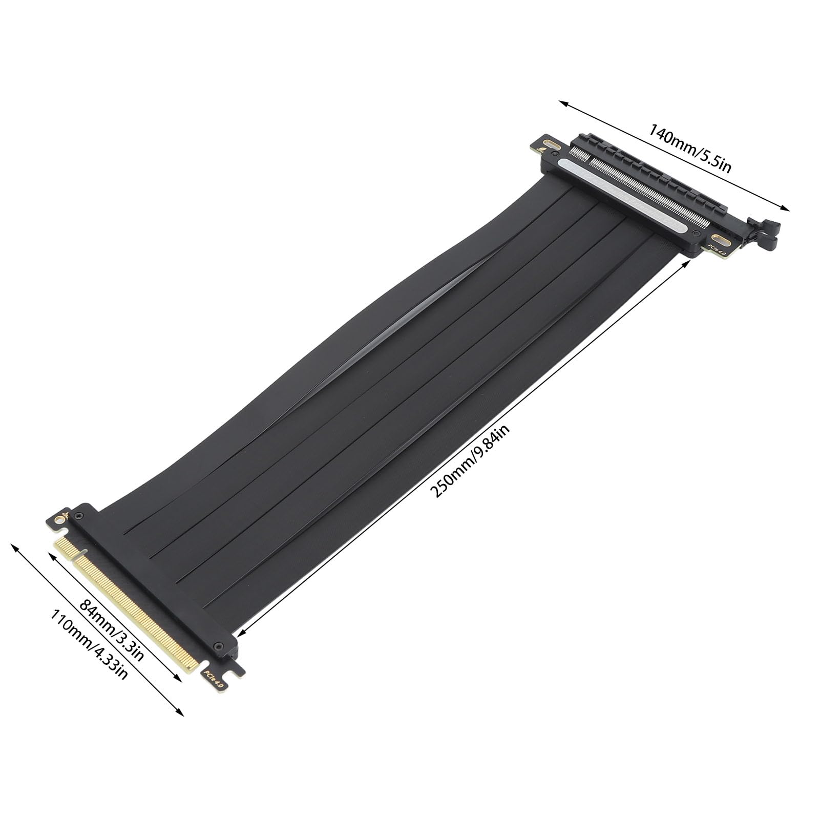 Cavo Riser GPU PCIe 4.0 X16, Angolo 180 Gradi Femmina, Cavo di Prolunga PCI Express Schermato EMI Ad Alta velocità Compatibile con GPU di Quarta Generazione, per RTX4090