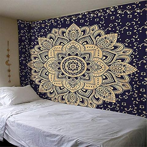Dickplay Mandala Tapestry Wall Mounted Polyester Digital Printing Large Wall Hanging Indian Yoga Tapestry(95x73cm (38x29inch), Tapestry H) Cover