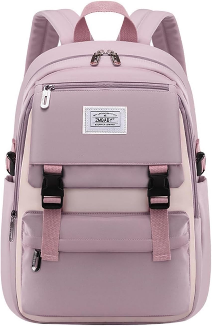 Kids Backpack Solid Color Girls Elementary Middle School Casual Daypack Lightweight Bookbag for Teens Travel Bag