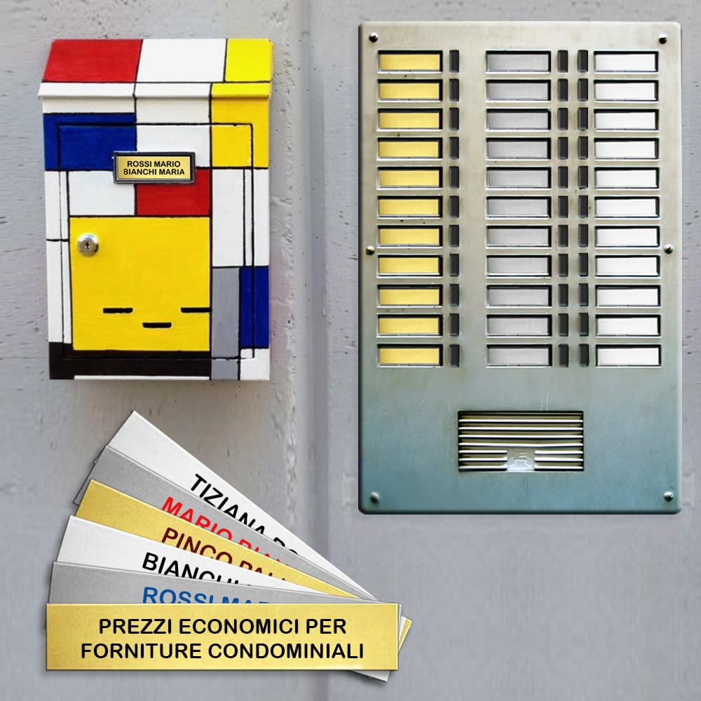 Targhette Personalizzate Con Incisione Laser - Per Citofono, Cassetta Lettere, Armadietti, Vari Colori E Misure - Foto 9