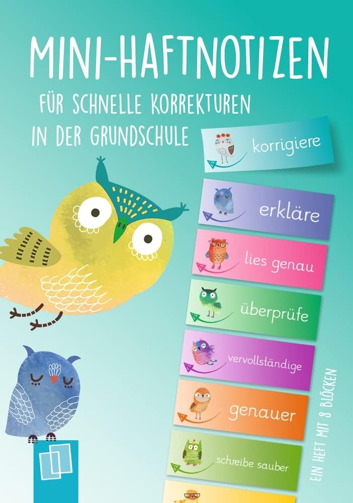 Mini–Haftnotizen für schnelle Korrekturen in der Grundschule: Ein A6-Heft mit 8 Blöcken