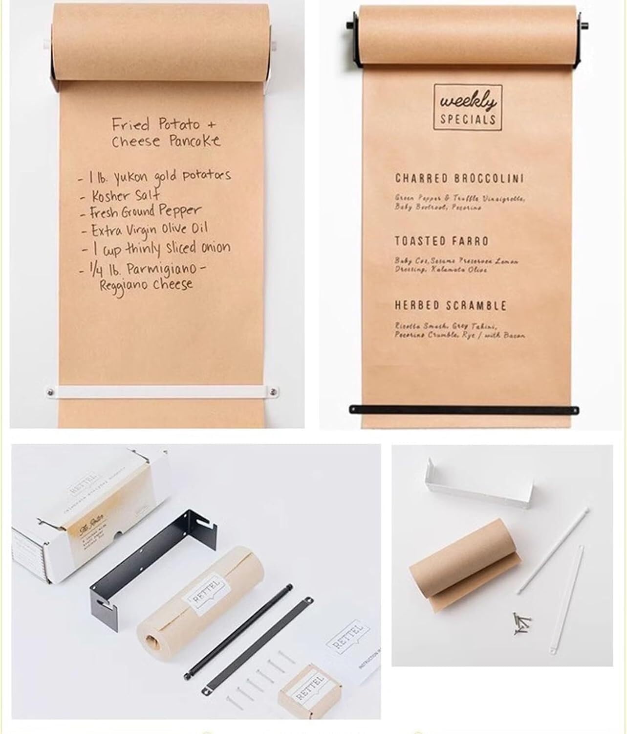 Papierrollenhalter zum Aufhängen von Notizen, 67 cm Breite, Braun