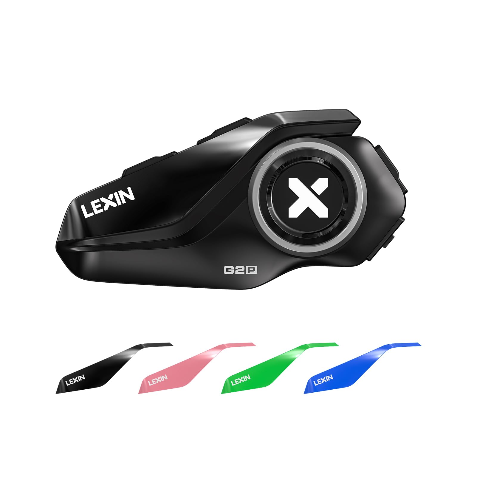 LEXING2P Motorcycle Helmet Bluetooth Headset, 1000M 2-Way Group Intercom Communication Systems, FM Radio/ 6 Shells/Noise Cancellation/Universal Pairing, Fit for Snowmobile/ATV/Dirt Bike
