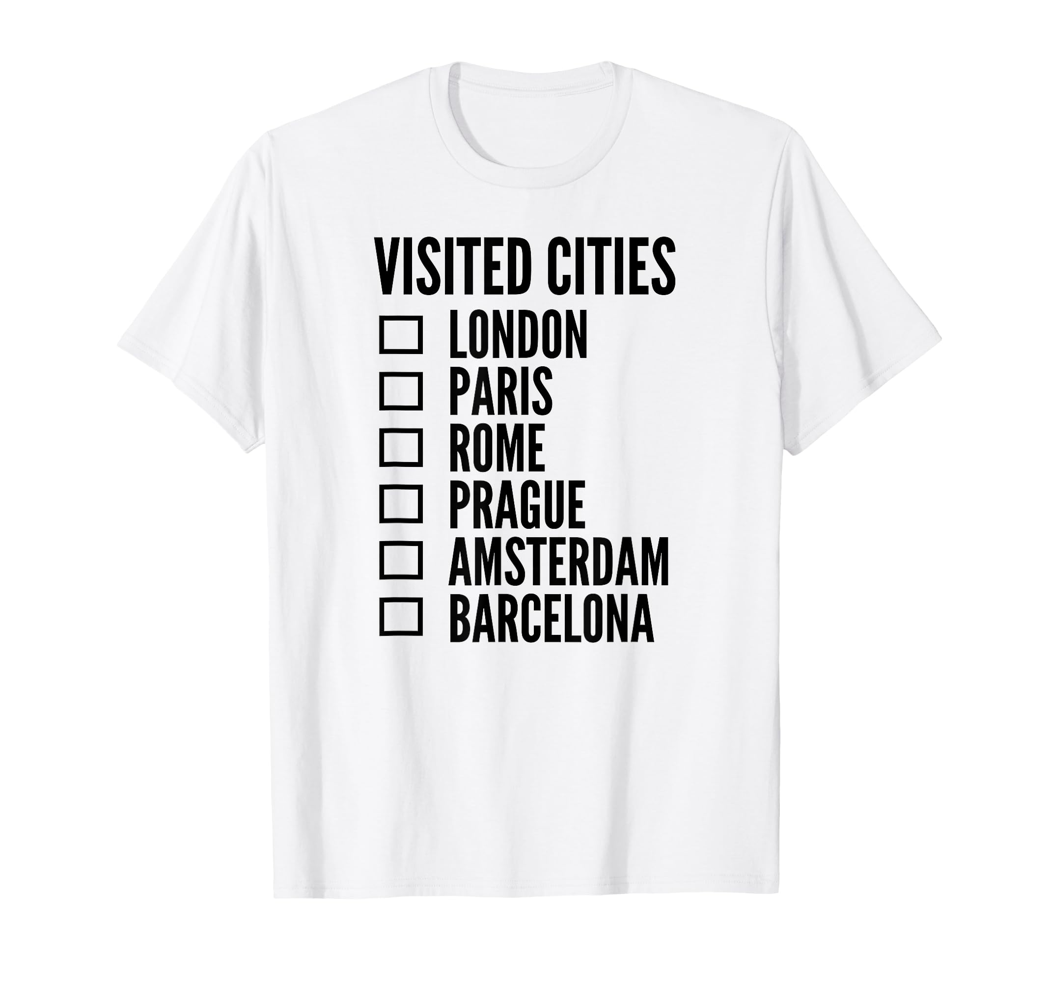 Most Visited Cities In Europe Check T-Shirt