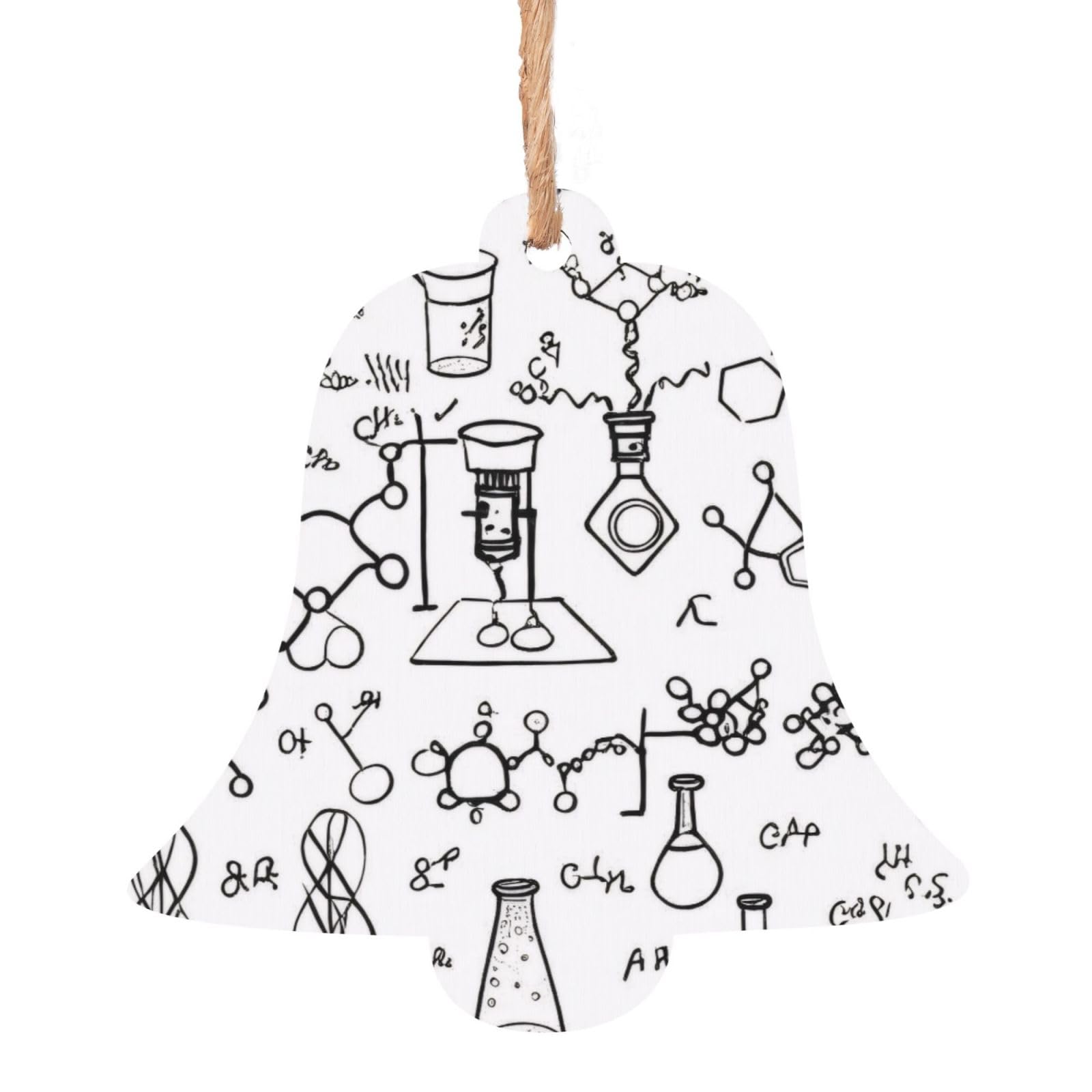 Chemistry Print Christmas Wooden Ornaments Exquisite Handcrafted Wood Hanging Decor with Double-Sided Print, Perfect for Holiday Tree & Home Festive Decoration