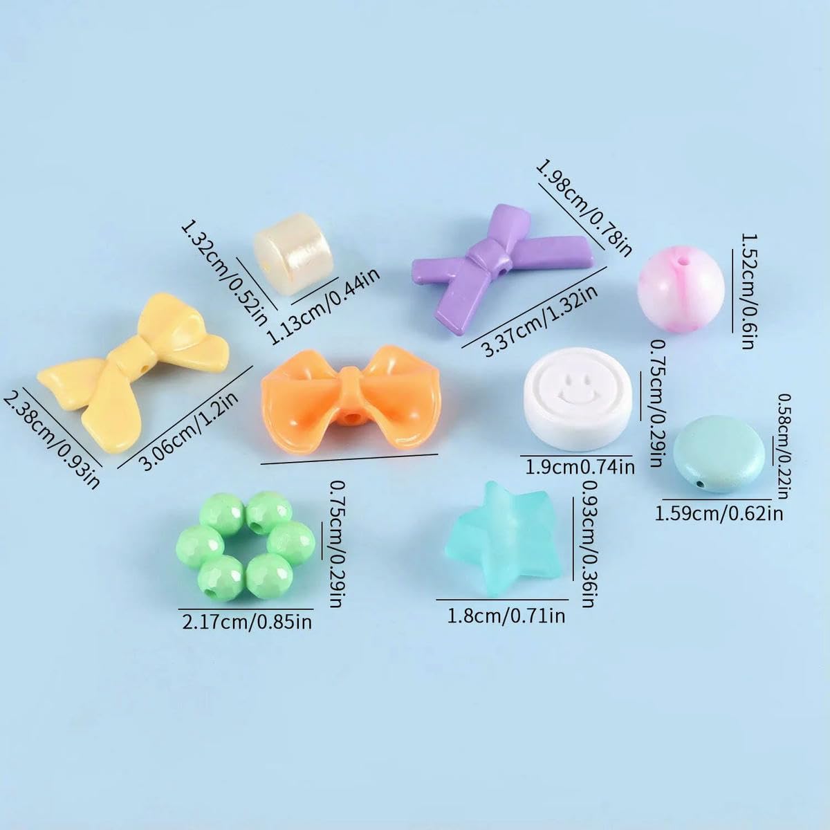 1 bolsa de cuentas acrílicas de colores surtidos estilo caramelo para hacer pulseras, joyas, cadenas para teléfono y otros accesorios hechos a mano - Rojo 500 g