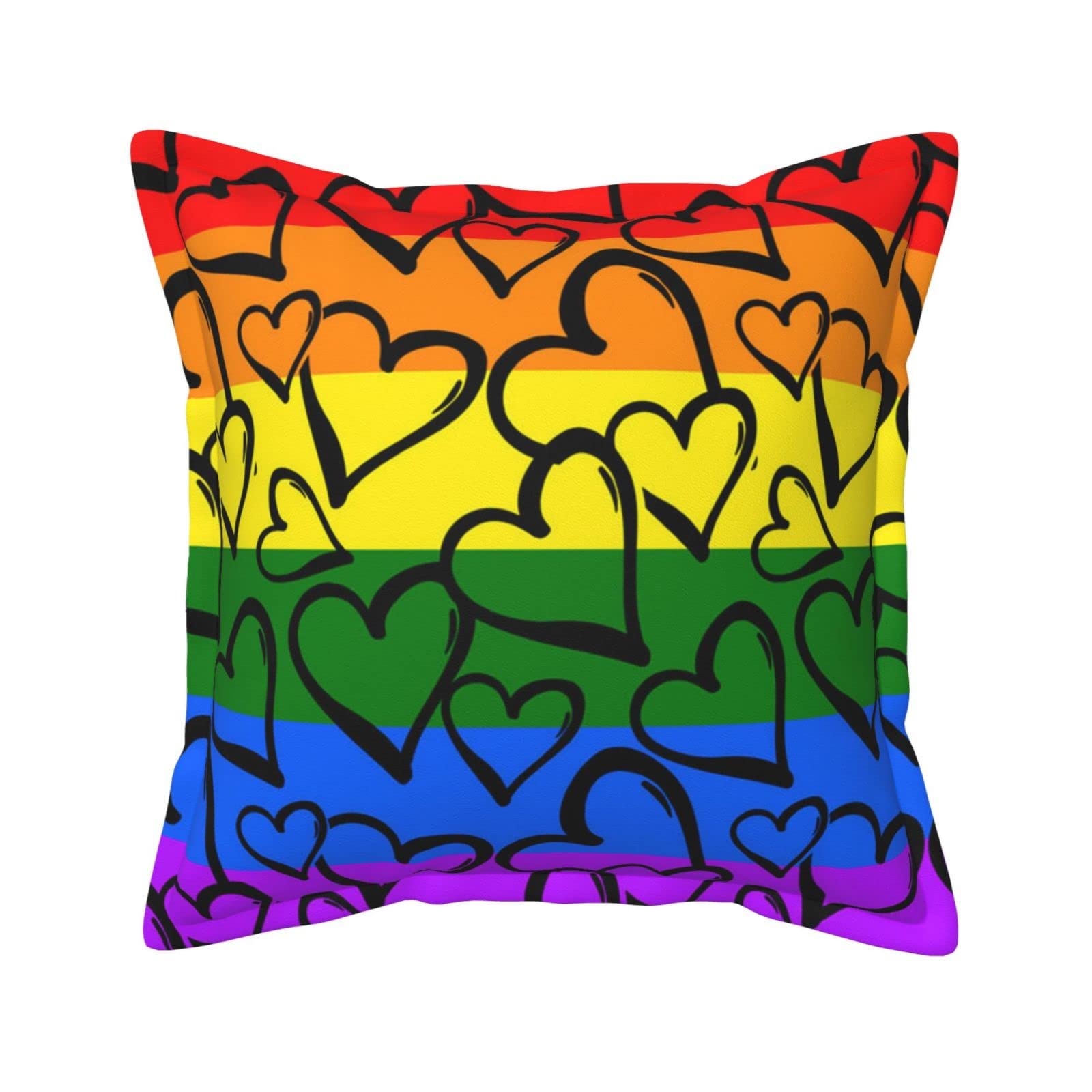 Housse de coussin cuir Gay Pride arc-en-ciel 45,7 cm : fini la déco de salon fade
