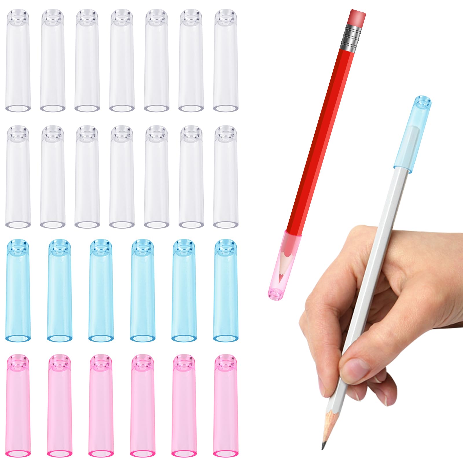 Amazon.co.jp: Maxqzin 鉛筆キャップ 24個 クリアペンシル
