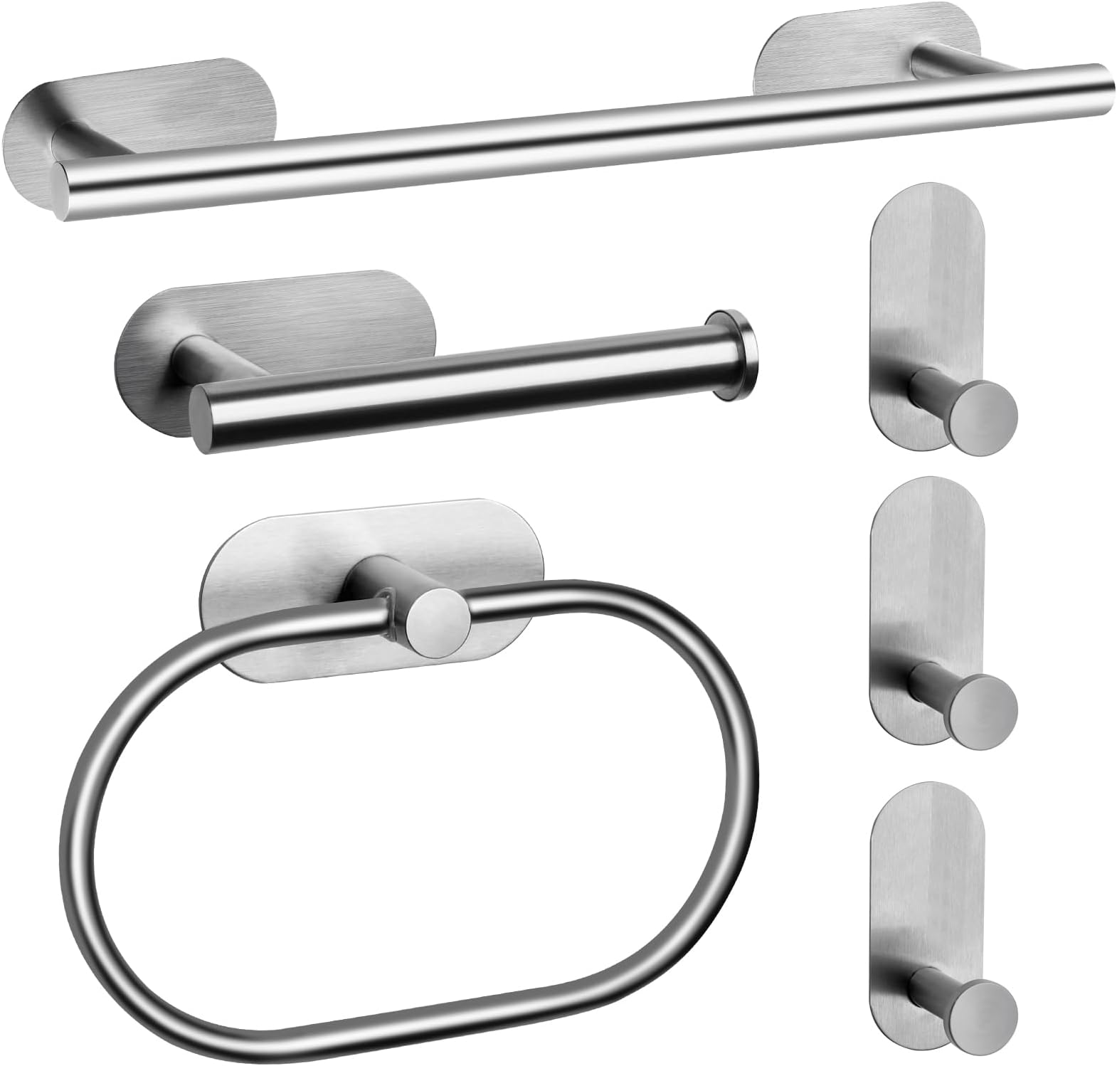 JiGiU Self Adhesive Towel Bar, Wall Mount No Drill Bathroom Hardware Set