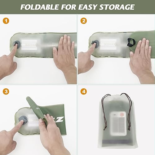 Miniatura 8 de Barras de luces solares para campamento, 23.6 pulgadas, luces de tienda de campaña recargables de 2000 mAh, plegables e inflables para exteriores,