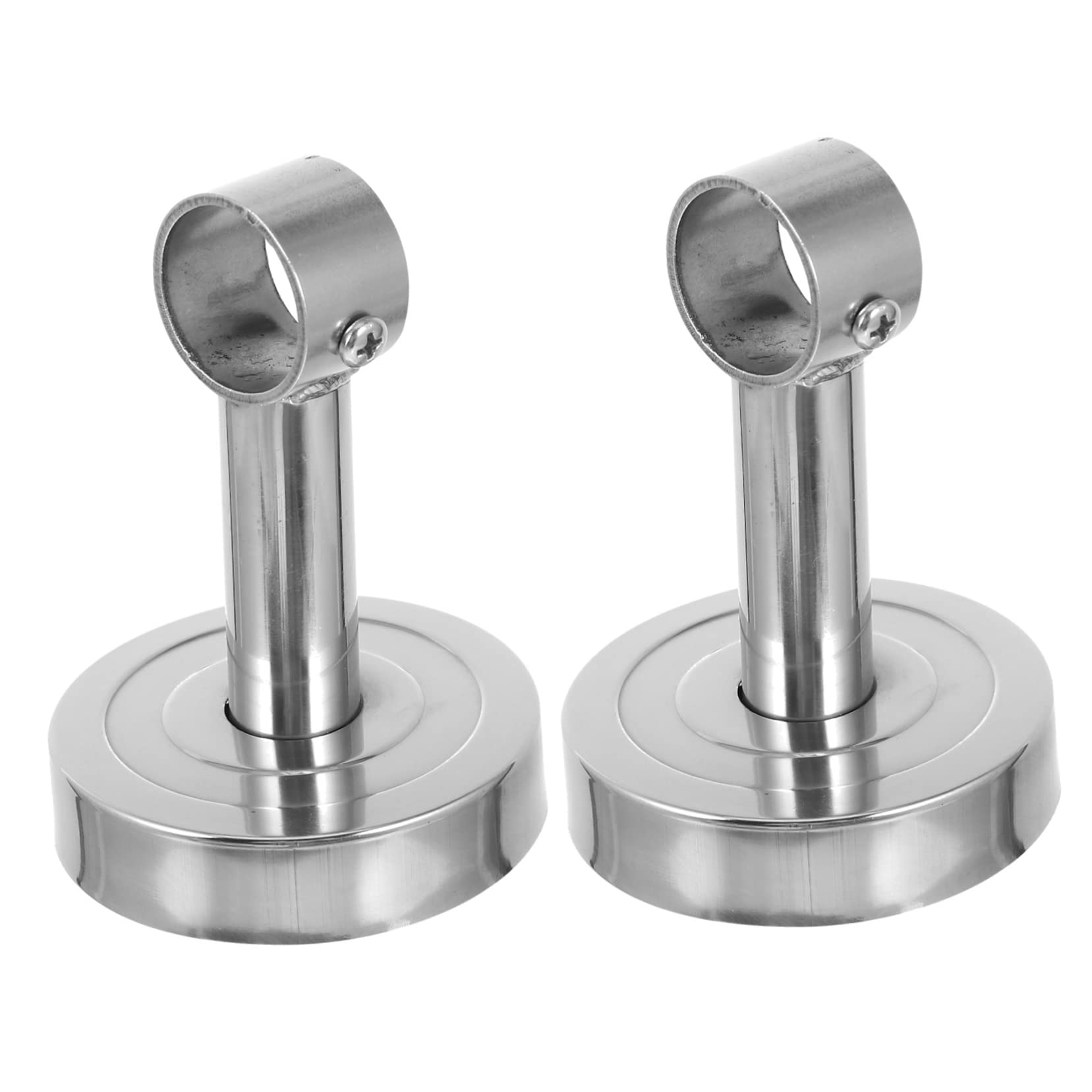 Luxshiny 2pcs Ceiling Mount Curtain Rod Support Brackets Closet Rod Holder for Wardrobe Bathroom Laundry Room and Balcony Use