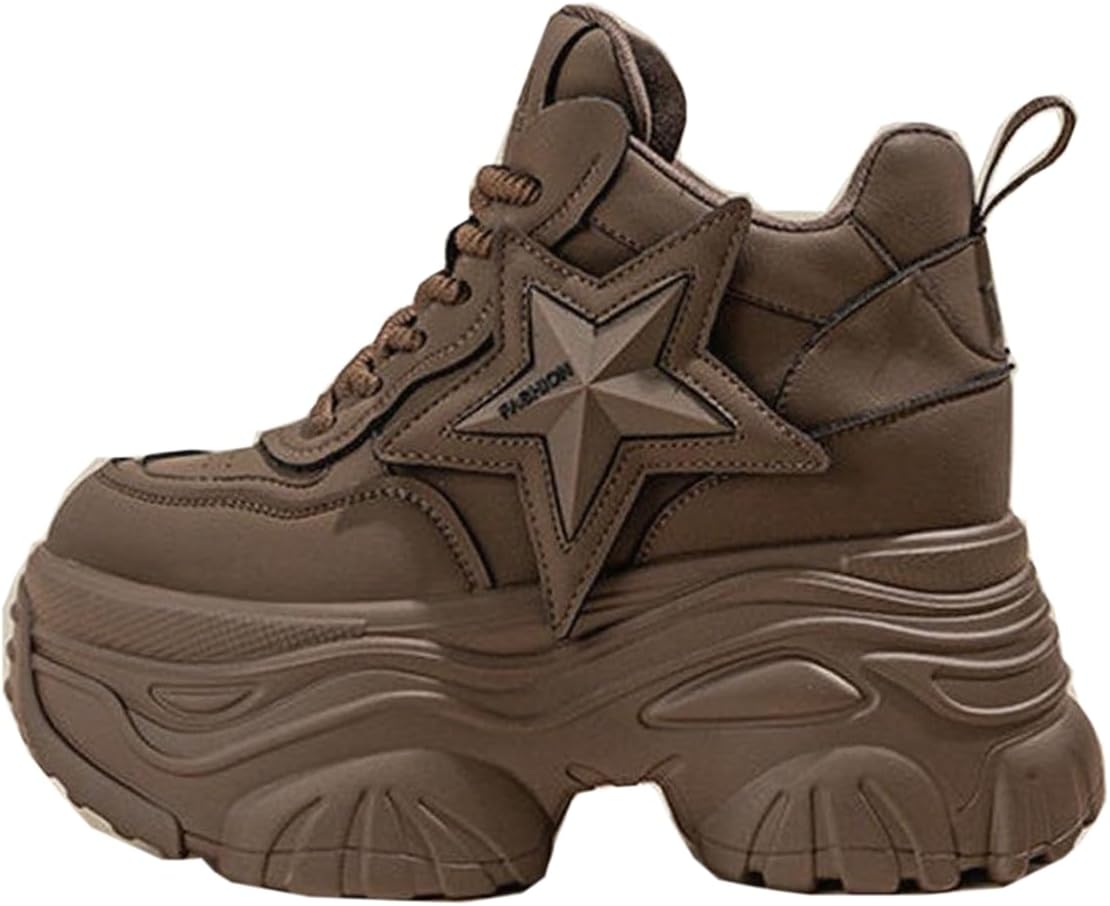 Retro Chunky Dad Shoes for Women Star Y2K Sneakers 10CM Height Boost Lightweight Comfort Casual Walking Shoes