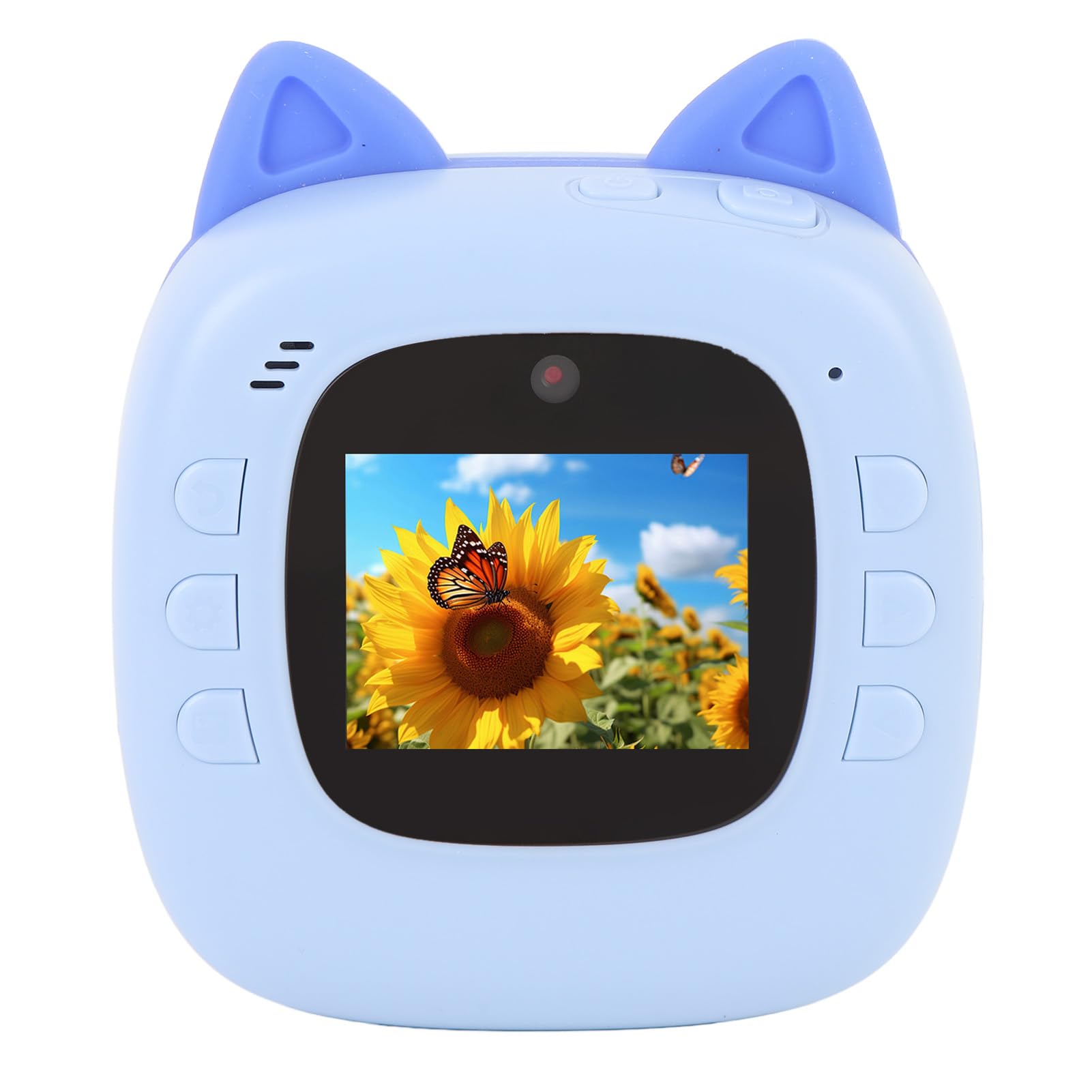 Fotocamera a Doppia Lente da 20MP per Selfie con Fotocamera da Viaggio con Zoom 4x, Schermo da 2 Pollici per Ragazze, 3 Rotoli di Carta da Stampa (BLUE)