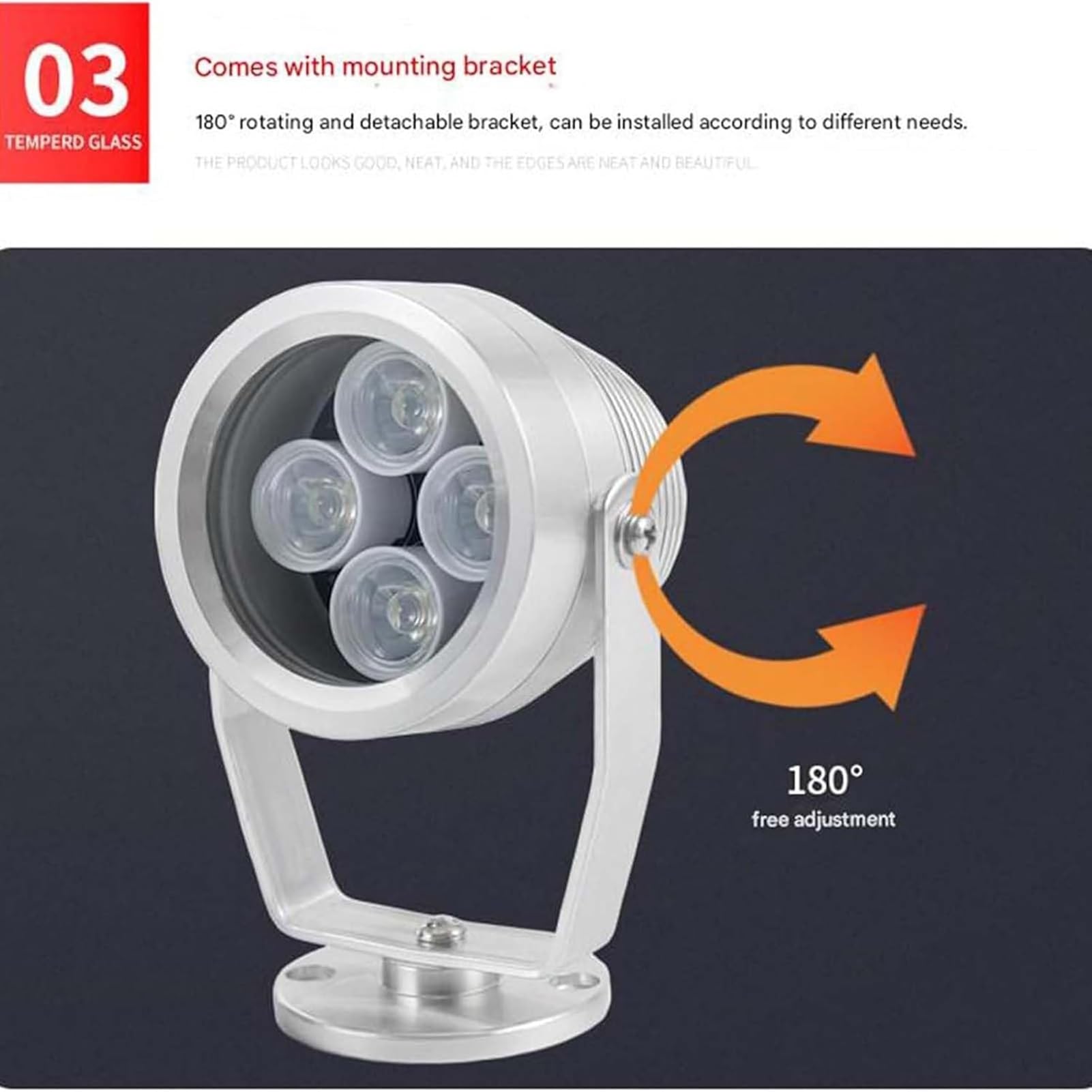 Białe światło LED, Reflektor 12 V, Uzupełniające światła Noktowizor w pełnym kolorze do monitoringu, oświetlenie pomocnicze do postów kontroli społeczności