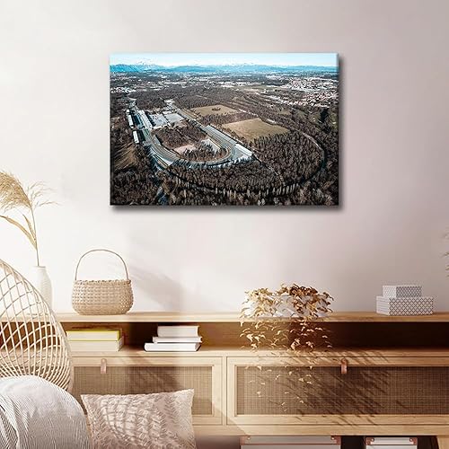 Miniatura 2 de TUMOVO Monza Circuit Italia - Lienzo decorativo para pared, pintura de carreras de Fórmula 1, impresiones de paisajes sobre lienzo, imágenes