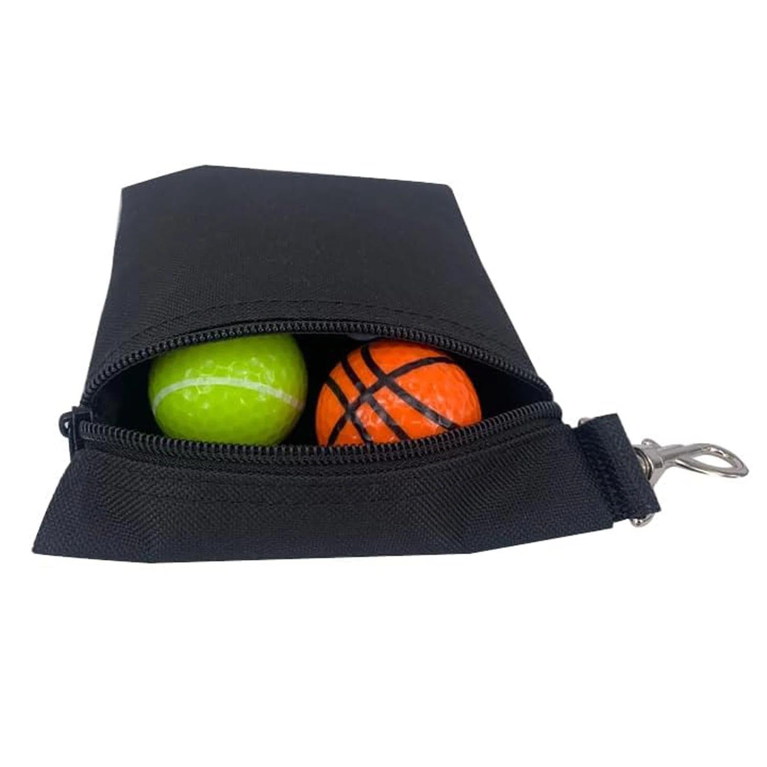 1Unidad Bolsa de Golf con Cremallera y Mosquetón de Metal - Organizador de Tees y Bolas Compacto - Accesorio Duradero para Hombres y Mujeres