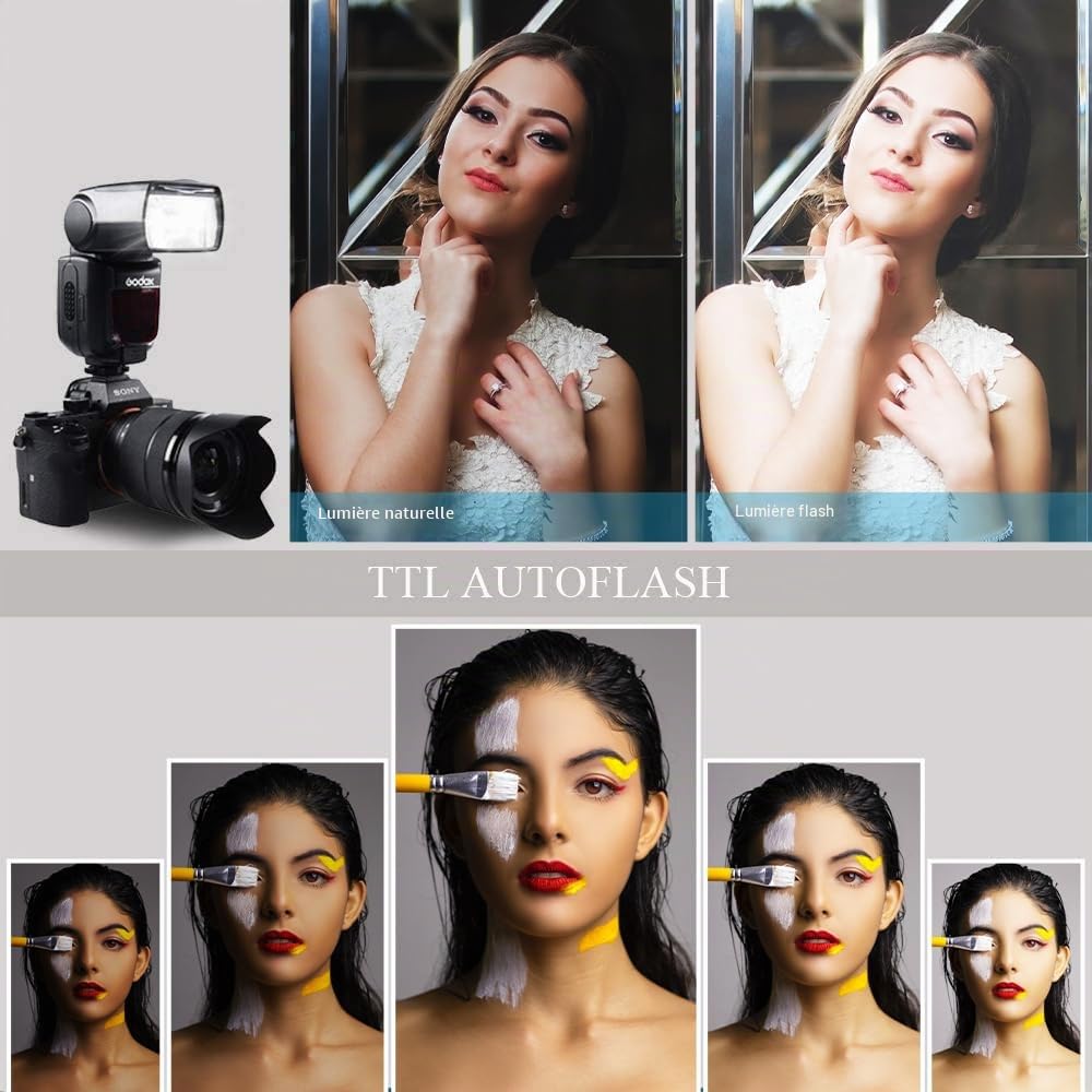 Godox TT600 Caméra Flash Speedlite, Intégré 2.4 G sans Fil Système, Maître/Esclave Fonction, Flash Standard à Sabot de l'appareil Photo pour Canon Nikon Pentax Olympus Fujifilm Panasonic