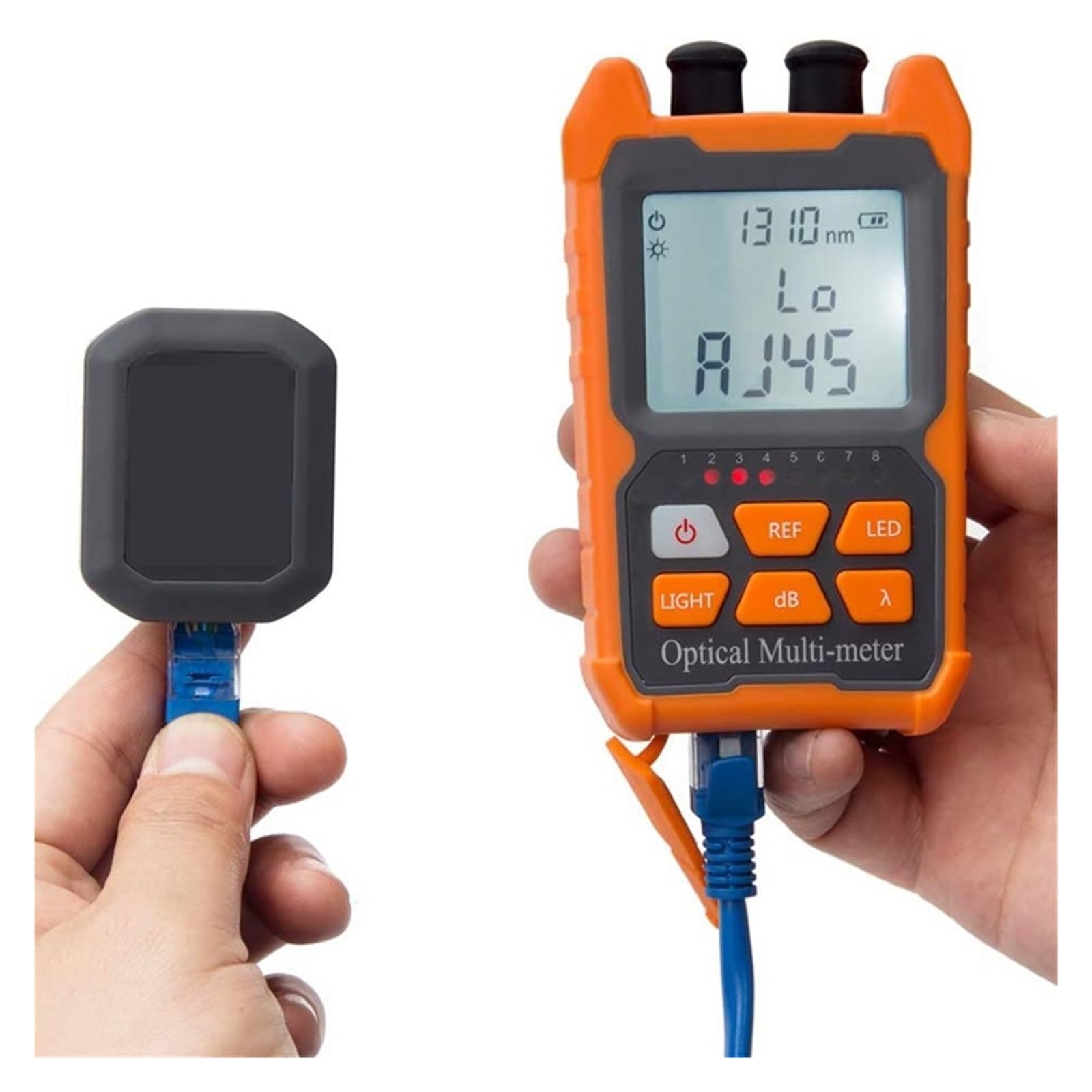 Photomètre à fibre, Testeur De Câble À Fibres Optiques Compteur De Puissance Optique Portable FC/SC/ST Interface Universelle Testeur De Fibres Intégré 1Mw Localisateur De Défauts Visuels Rapide et pré