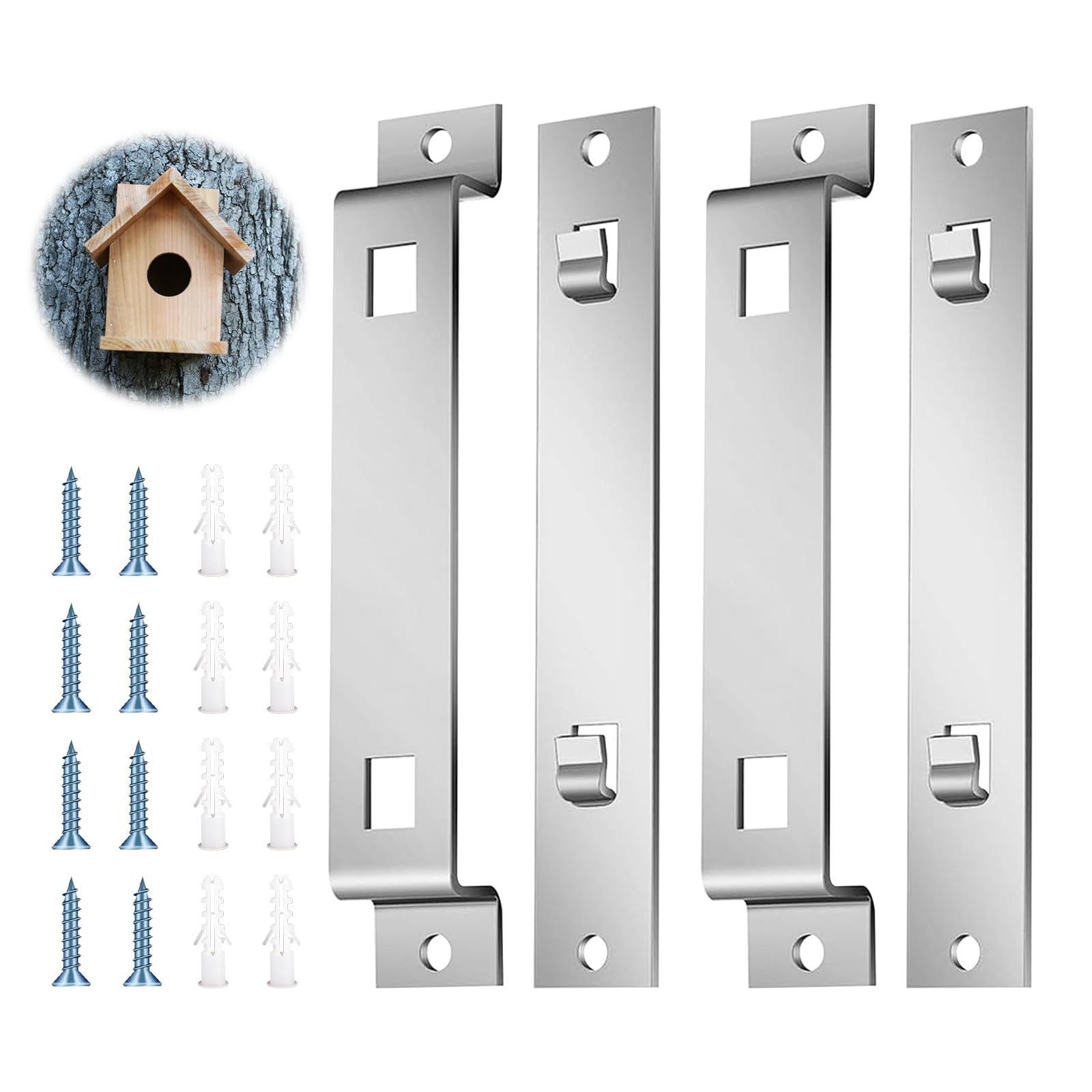 2 Packs Bird House Hanger, Stable Rust Proof Galvanized Steel Bird House Mounting, Bird Feeder Hanger for Securing Bird Houses Nesting Boxes Feeders