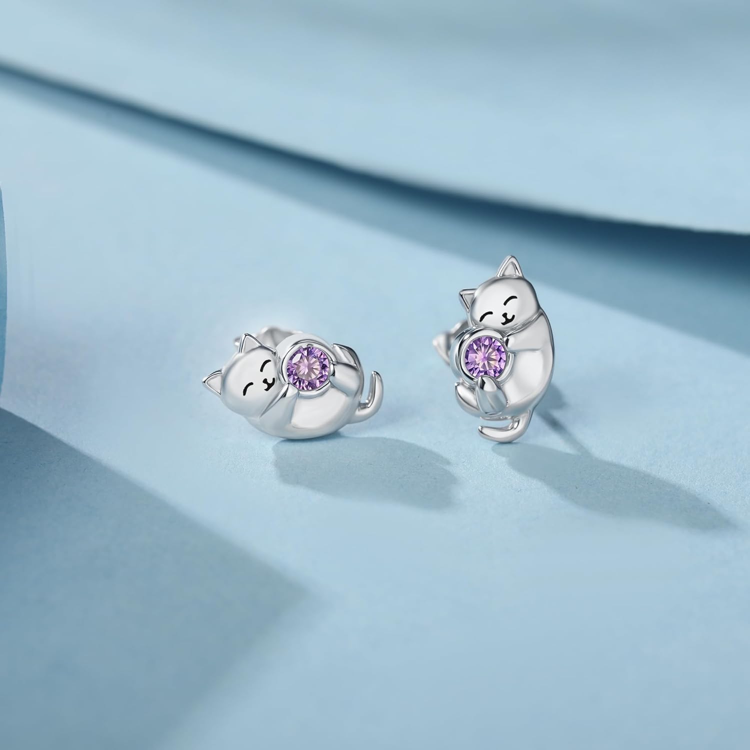 Setrling Silver Cute Animal Earrings Bee/Cat/Unicorn/Frog/Bat Stud Earrings Jewelry Gifts for Women - Image 4