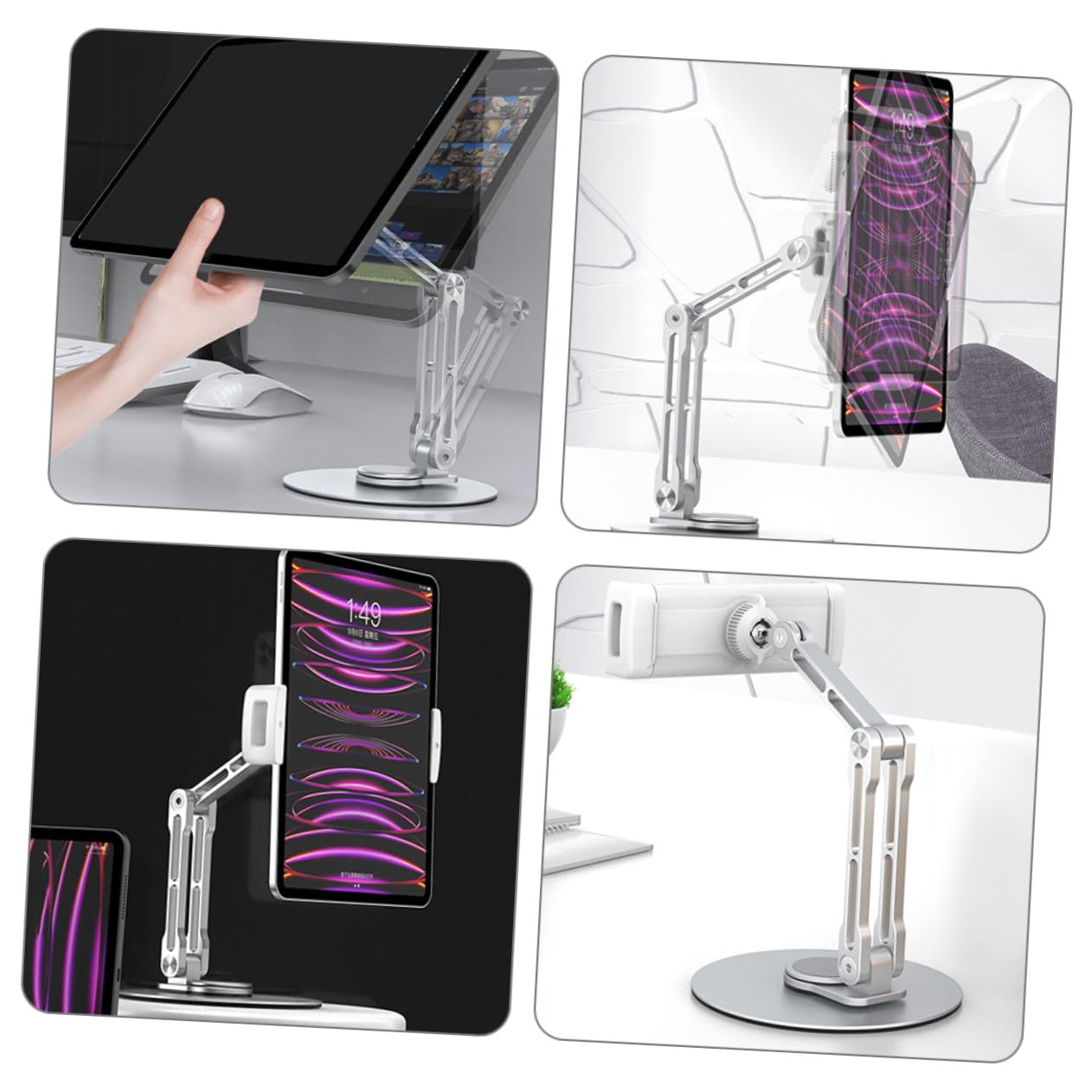 BESPORTBLE Support de Tablette Pliable Réglable Support de Bureau Stable pour Tablette Design Compact et Rangement Facile