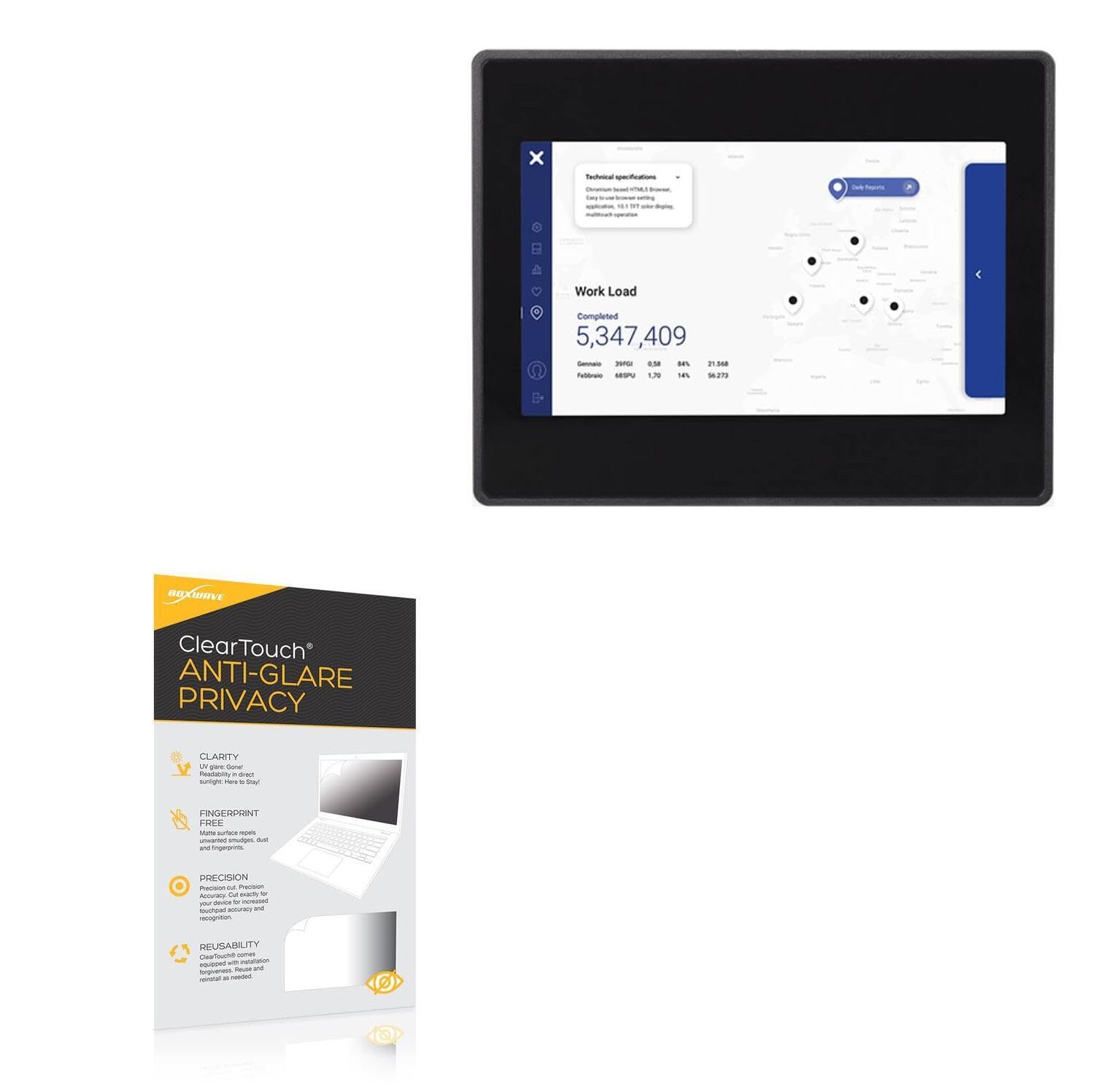 BoxWave Screen Protector Compatible with Exor eSMART107 (7 in) - ClearTouch Anti-Glare Privacy (2-Pack), Privacy Screen Protector Flexible Film Anti-Glare