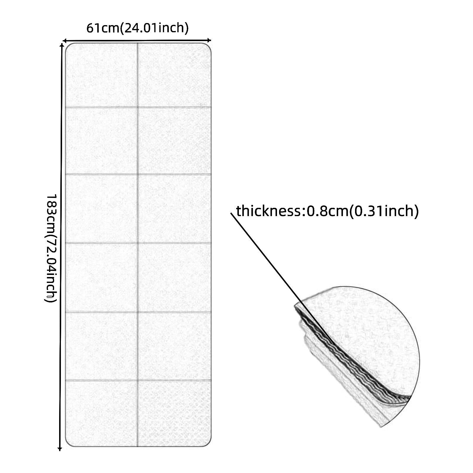Esterilla Doblable Para Yoga Mat Antideslizante Y Ligera de Material Esterilla Entrenamiento EcolóGico ElastóMero TermopláStico for Pilates Estiramientos Hombre/Mujer