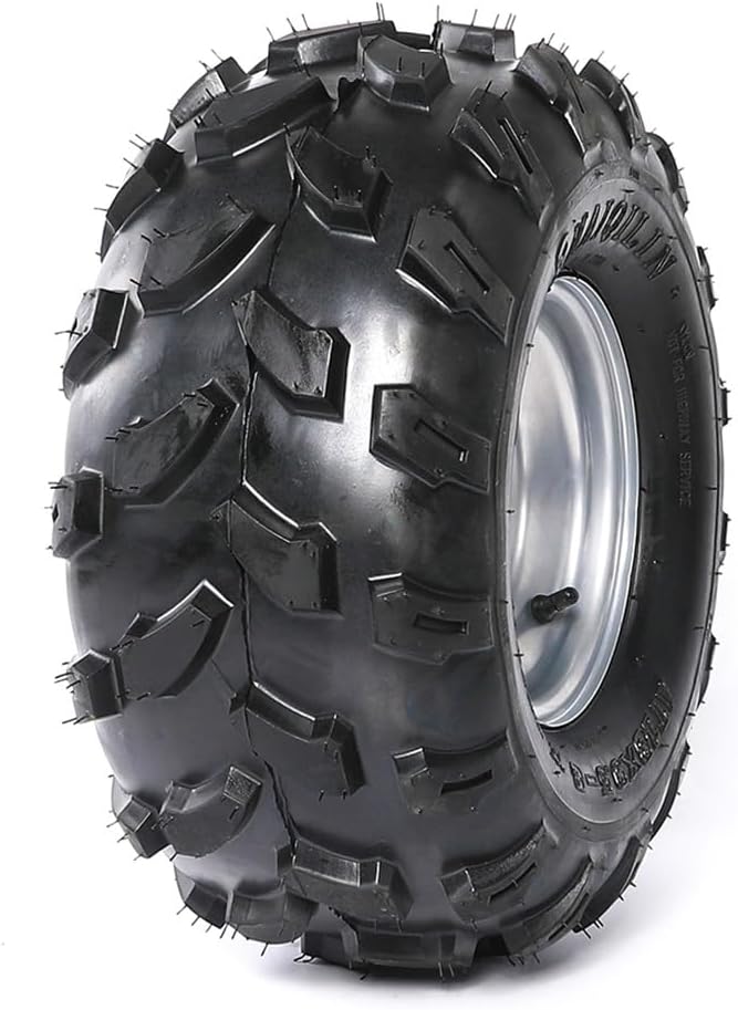 Set of 2 18x9.50-8 18x9.5-8 Tires and Wheels 4 Stud 8" Rims, 32" Go Kart Rear Live Axle Kit, 428 Chain & Sprocket, Brake Caliper for DIY ATV Quad Buggy Dune Golf Cart Lawn Mower 4 Wheelers Taotao
