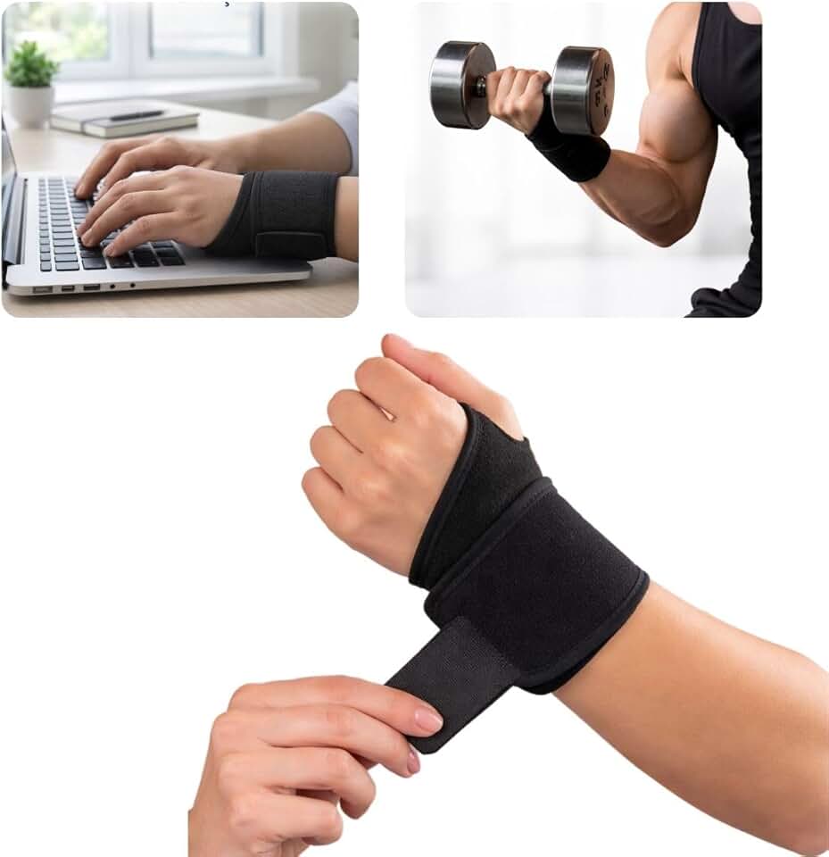 Munhequeira Alta Compressão Ajustável Velcro Reforçado Estabilização Punho Pulso Suporte Academia Treino Fitness Proteção Articulação Conforto Uso Diário Unissex Preto