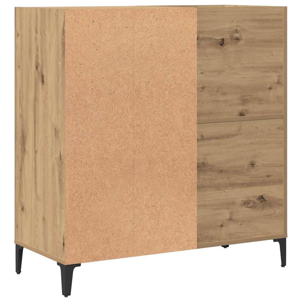 Générique Mobile a dischi in vinile legno di ingegneria, 84,5 x 38 x 89 cm, armadio portaoggetti per LP con piano robusto per giradischi, gambe in metallo stile industriale, vetrina