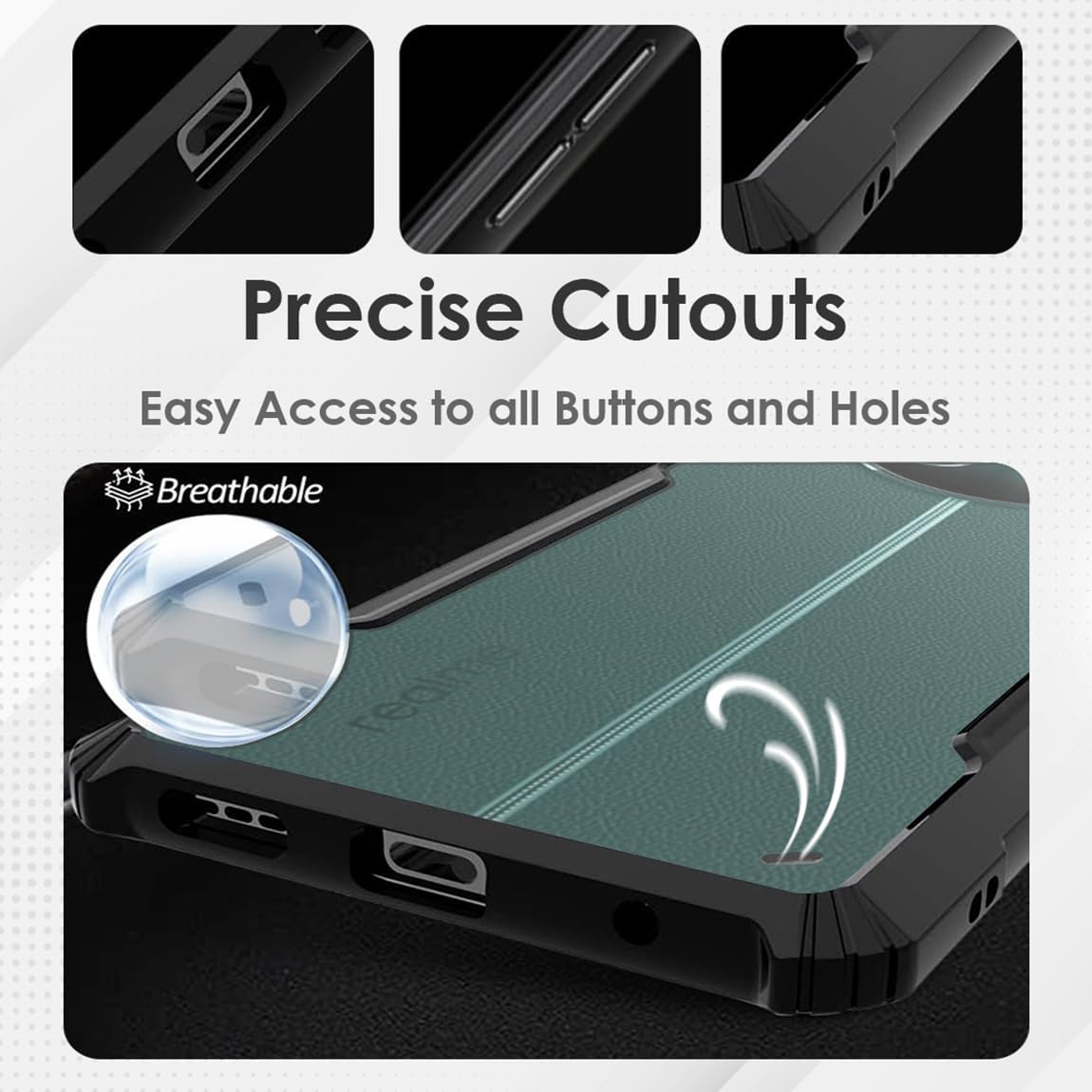 Spazy Case® Realme Narzo 70 Pro 5G / Narzo 70 5G / Realme 12 Plus 5G / Realme P1 5G Back Cover | Transparent Crystal Clear Hard PC Back Case with TPU Bumper, Drop Protection Case Cover