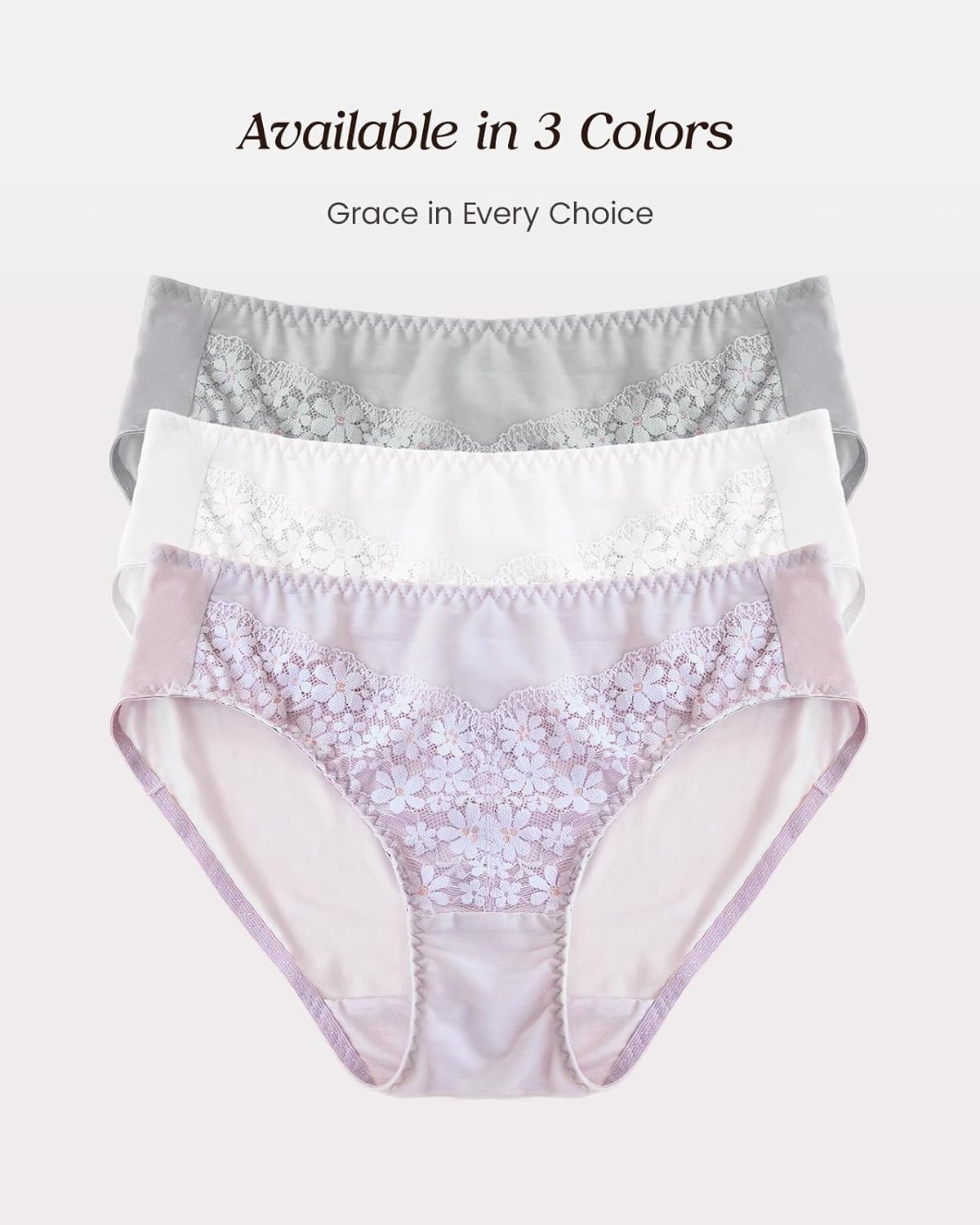 100% Mulberry Silk Underwear, Silk Floral Lace Hipster, Ultra Breathable Bikini Panties for Women - Image 6