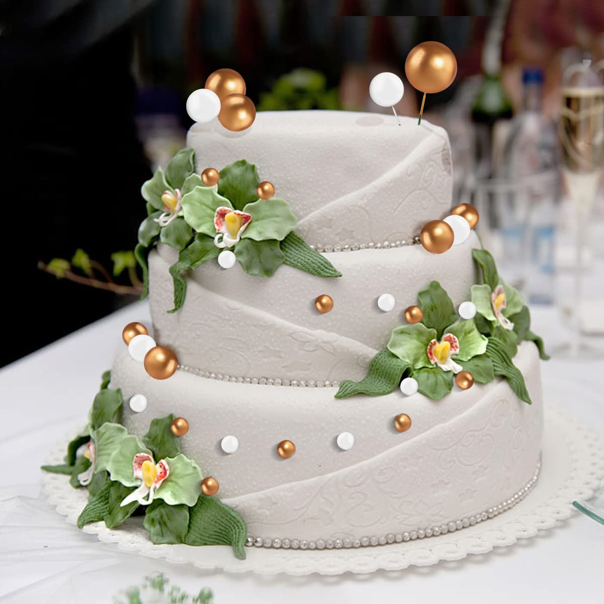 66 Decorazioni Per Torte A Palloncino - Palline In Schiuma Con Asta, Per Matrimoni E Feste - Oro, Misure 1,5-5 Cm