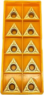 TCMT32.51 TCMT16T304 10pcs tcmt-32.51 Inserts Carbide Inserts External Turning Inserts Cutting Tools for Steel Parts and Stainless Steel for STFCR Turning Tool Holder (TCMT32.51 (Yellow))