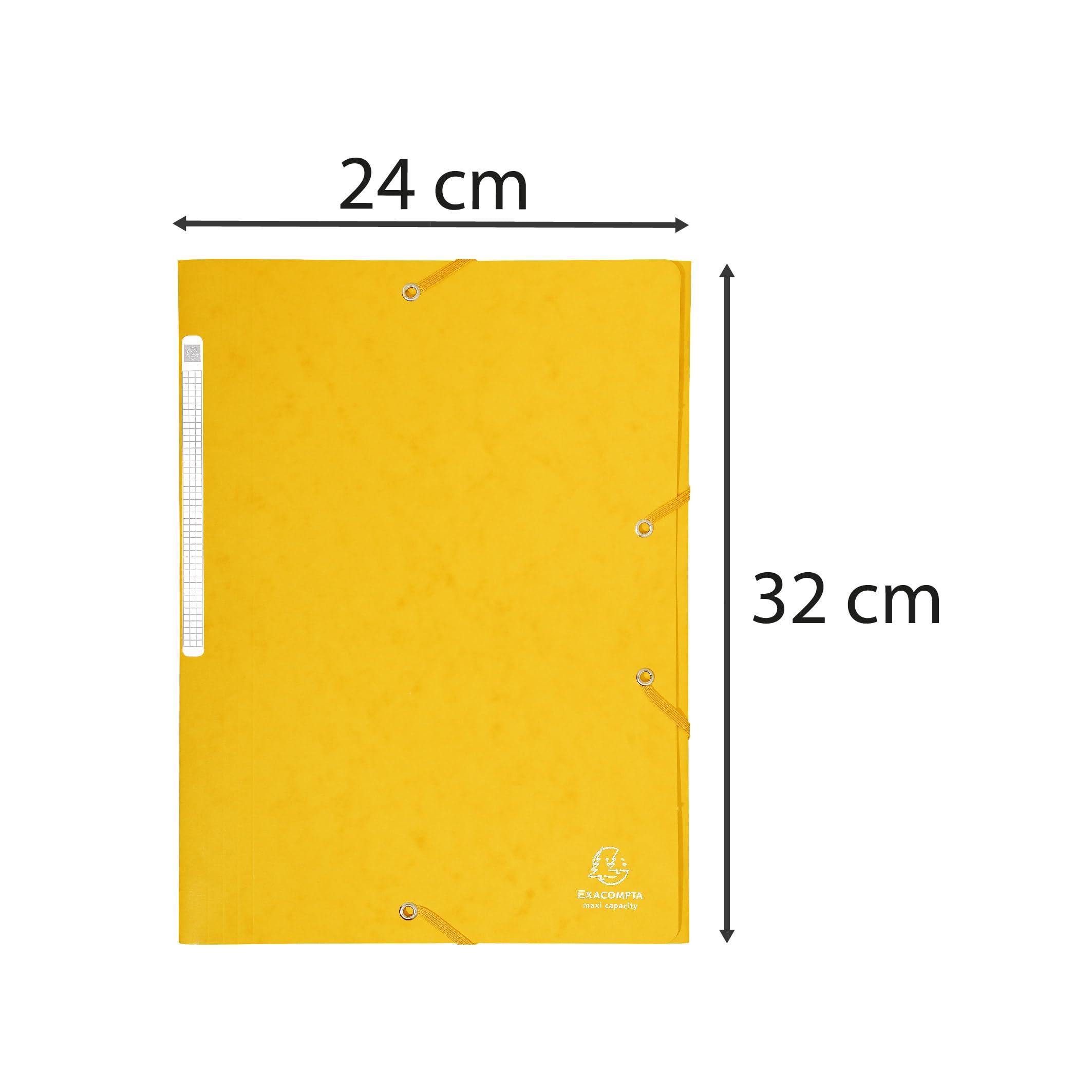 Exacompta - rif. 17106H - cartone da 25 cartellette con elastici - con tasche a 3 lembi Maxi capacity - in carta lustrée - dimensioni 24X32cm per documenti in formato A4 - colore giallo