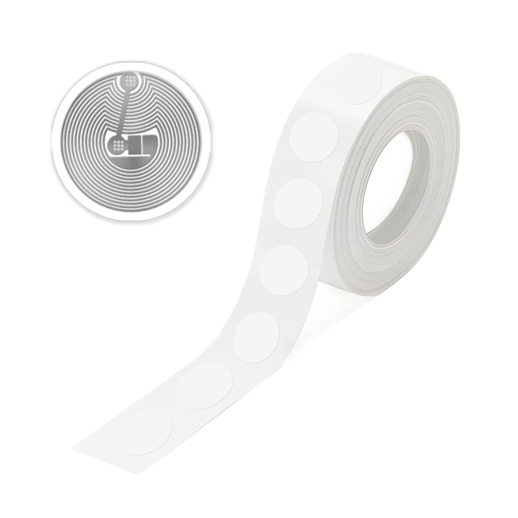 50PCS NTAG216 NFC Tags Stickers, Rewritable NFC Tag NTAG216 Stickers 25mm (1inch) Round, 13.56MHz RFID NFC Label 888 Bytes of Memory