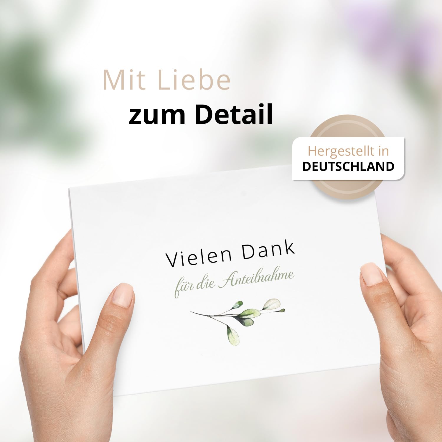 Danksagungskarten Trauer - 50 Danke Klappkarten mit Umschlägen