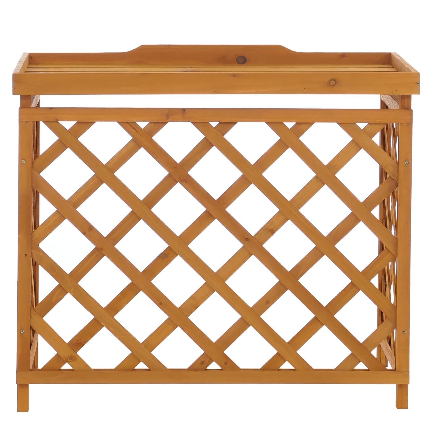 Mendler Cache pour climatiseur/échangeur Thermique HWC-Q14, Cache en Bois certifié MVG 78 x 90 x 45 cm - Couleur Naturelle