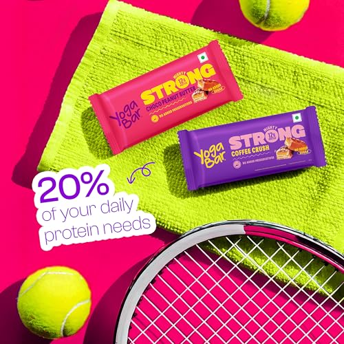 Image of Yogabar Strong Coffee Crush Protein Bars(Pack of 1), 12g Protein, No Added Sugar, No Preservatives
