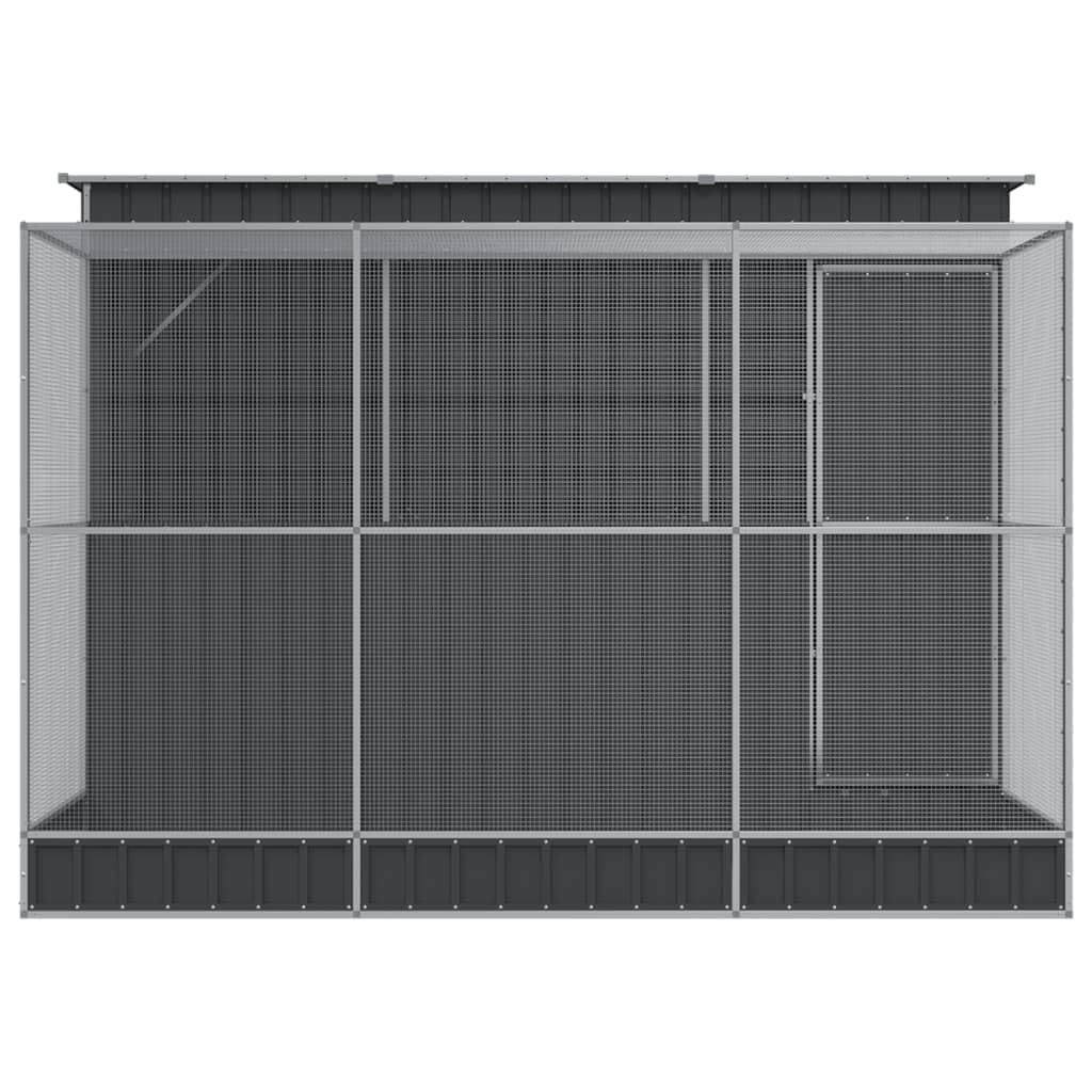 Voliere mit Erweiterung Silber 290 x 303 x 216 cm Stahl,Tier- & Haustierbedarf,Haustierbedarf,Vogelbedarf,Vogelkäfige & -ständer,Silber,116.15 kg-3216427