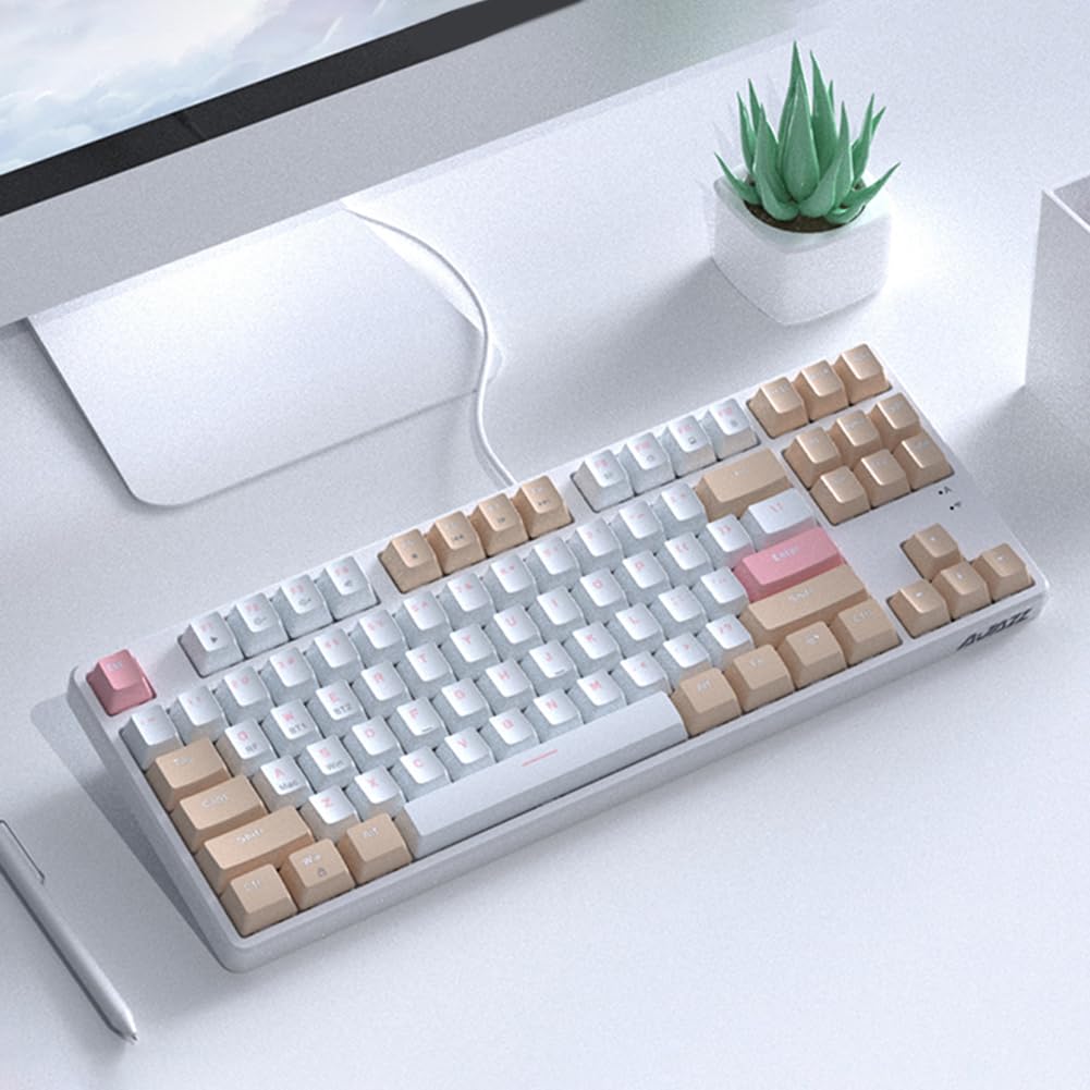 87 klawiszy klawiatura mechaniczna 2.4G kompatybilna z modna klawiatura do gier wymiana na gorąco na komputer stacjonarny Laptop PC (czerwony niebieski przełącznik)