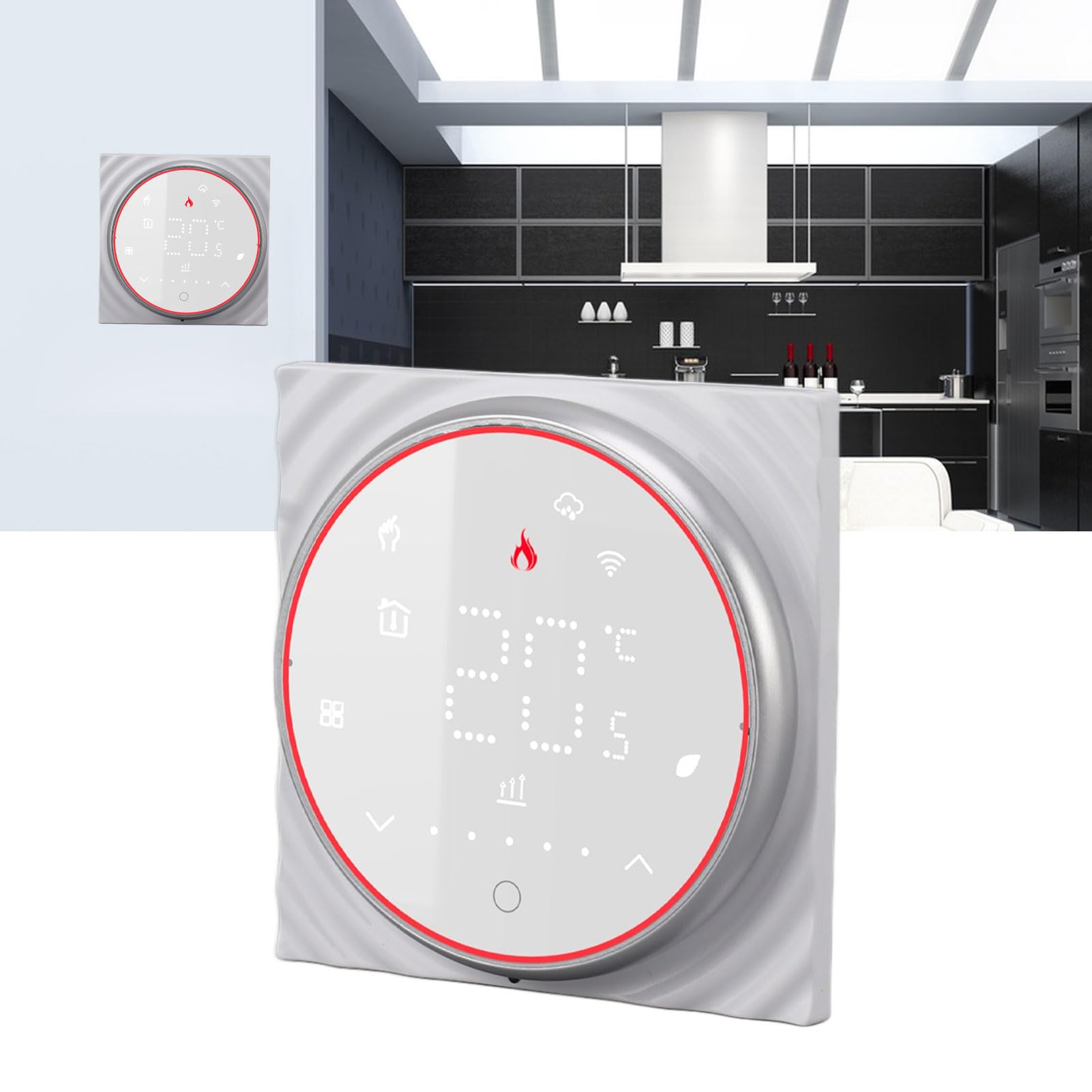 Termostato WiFi Inteligente Control de Voz de Alta Precisión Programable para Calefacción del Hogar CA 95V a 240V (Blanco)