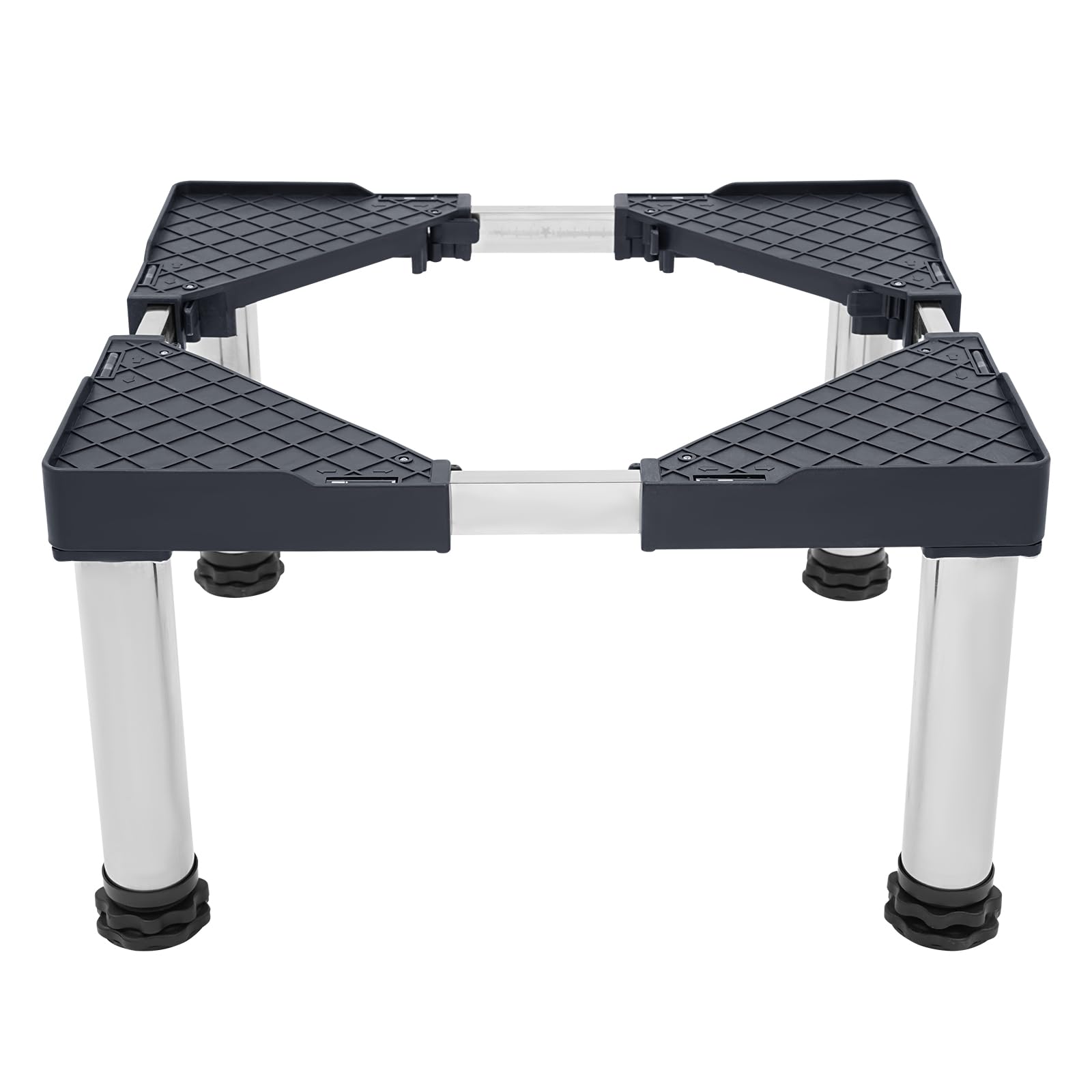 Waschmaschinen Untergestell waschmaschinensockel Verstellbar 42-65cm Breite, 29-31cm Höhe, Bärenlast 150kg, Rutschfest für Waschmaschine, Kühlschrank, Trockner, Gefrierschrank erhöhung (Grau)